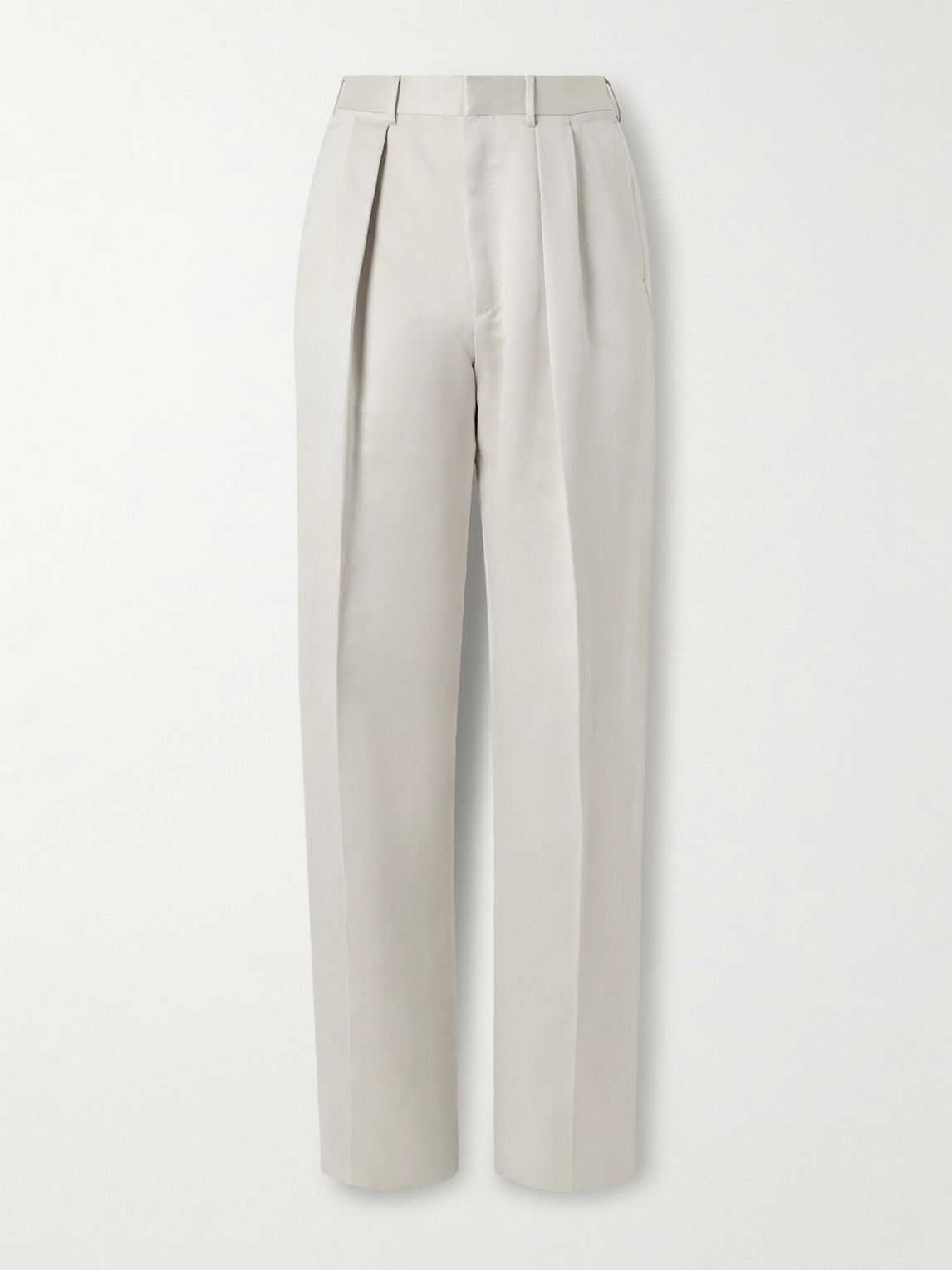 Tom Ford TOM FORD - Wide-Leg Pleated Cotton and Silk-Blend Satin Tuxedo Trousers - Men - Neutrals - IT 48 aus 61% Cotton 39% Silk in Neutrals