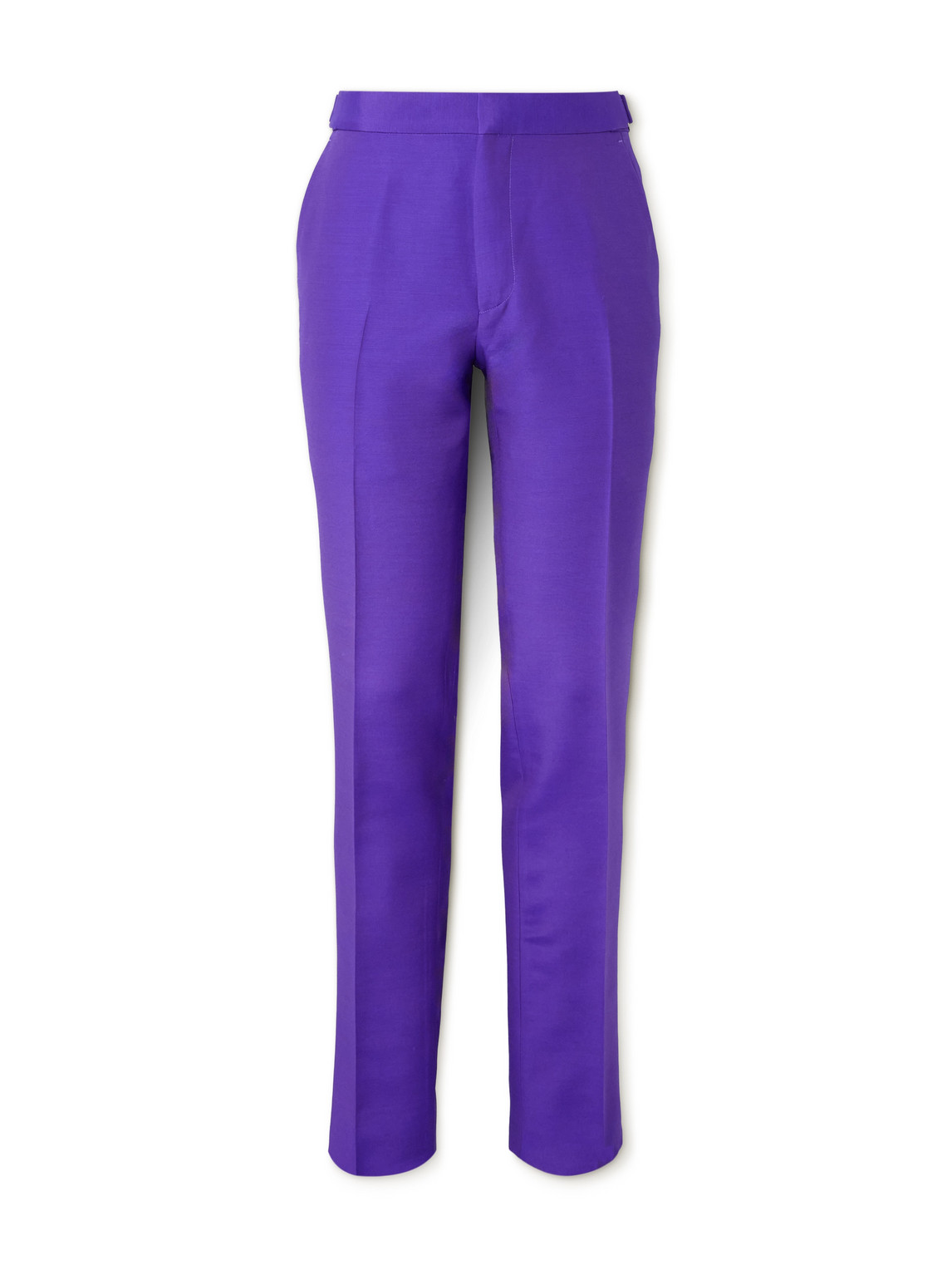 Tom Ford Slim-fit Wool And Silk-blend Suit Trousers In Purple