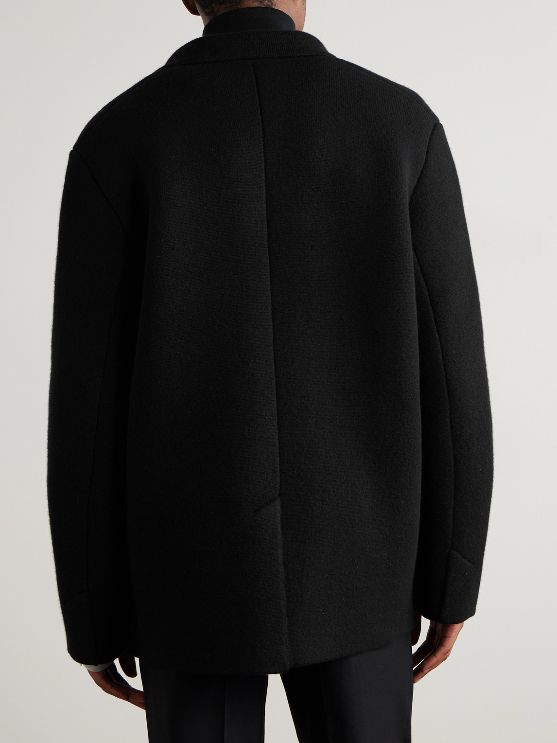 Tom Ford Double-breasted Cashmere-blend Suit Jacket In Black