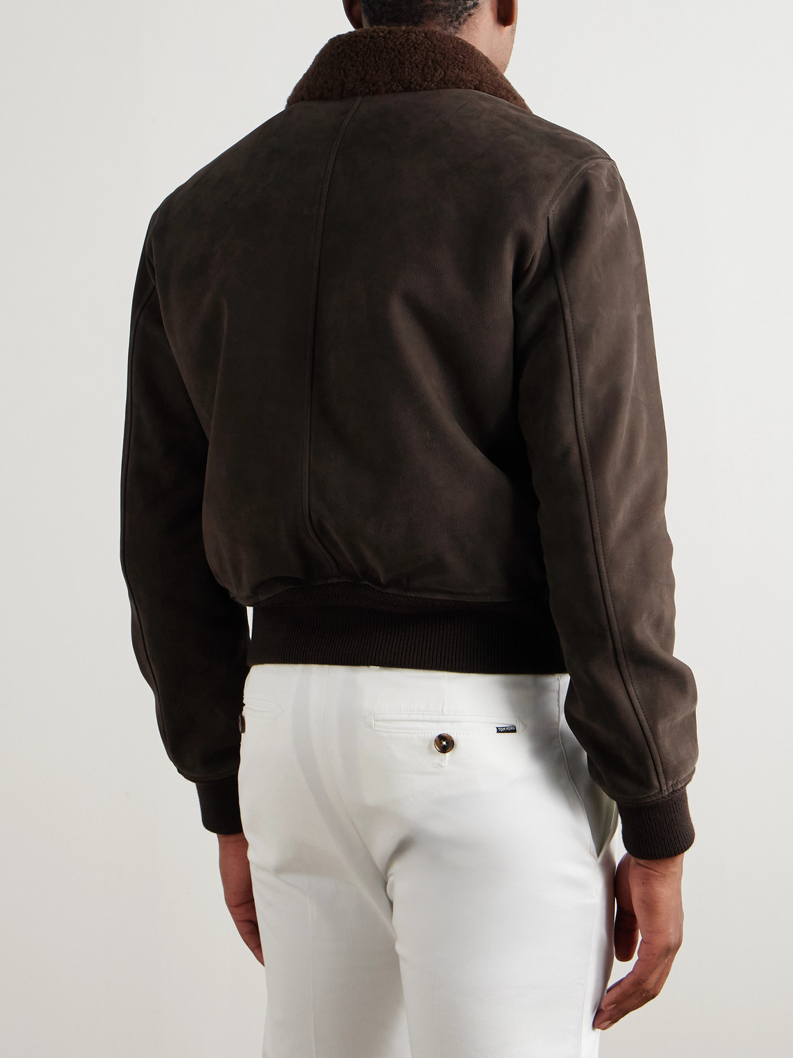  Tom Ford - Shearling Bomber Jacket - Men - Brown - It 46 