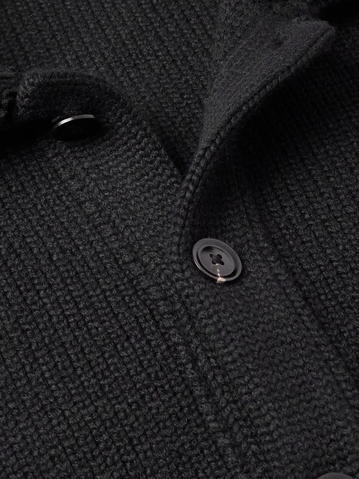 Tom Ford Shawl-collar Ribbed Silk And Wool-blend Cardigan In Black