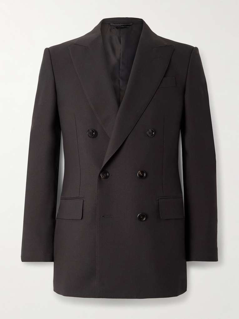 TOM FORD Hopsack Double-Breasted Wool Suit Jacket