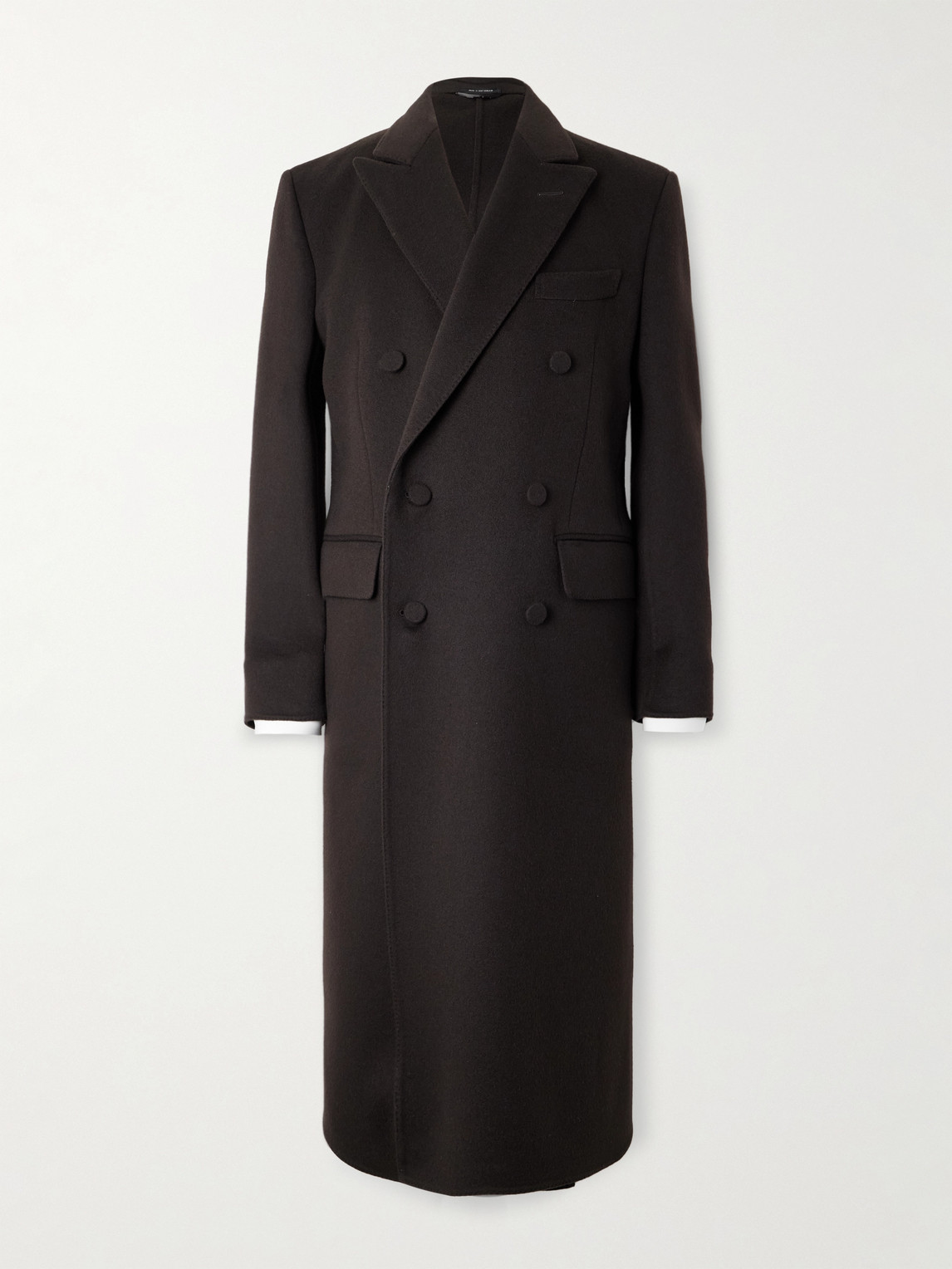 Tom Ford TOM FORD - Double-Breasted Brushed Cashmere Coat - Men - Brown - IT 48 aus 100% Cupro in Brown
