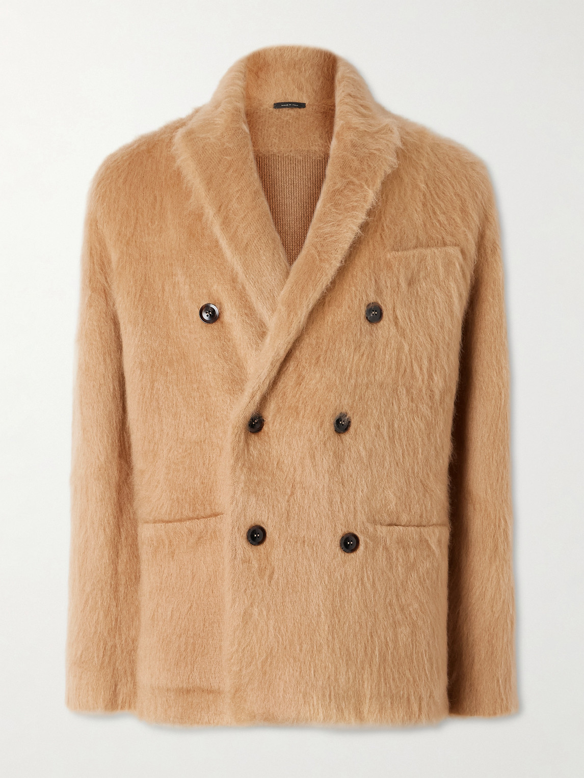 Tom Ford Double-Breasted Brushed Cashmere, Mohair and Silk-Blend Blazer - Men