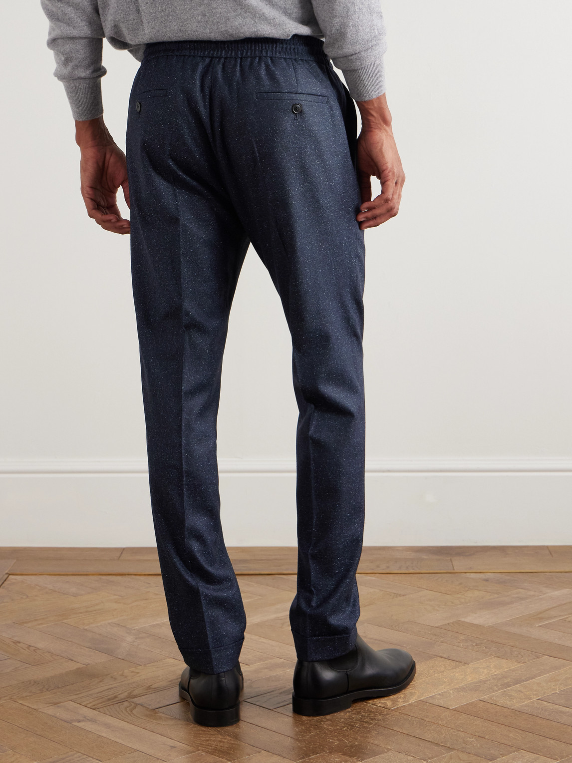  Paul Smith - Tapered Wool-blend Drawstring Suit Trousers - Men - Blue - Uk/us 30 