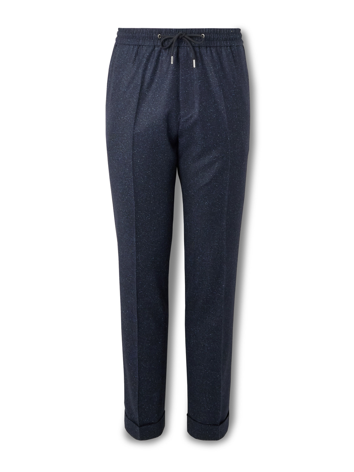 Paul Smith Tapered Wool-blend Drawstring Suit Trousers In Blue