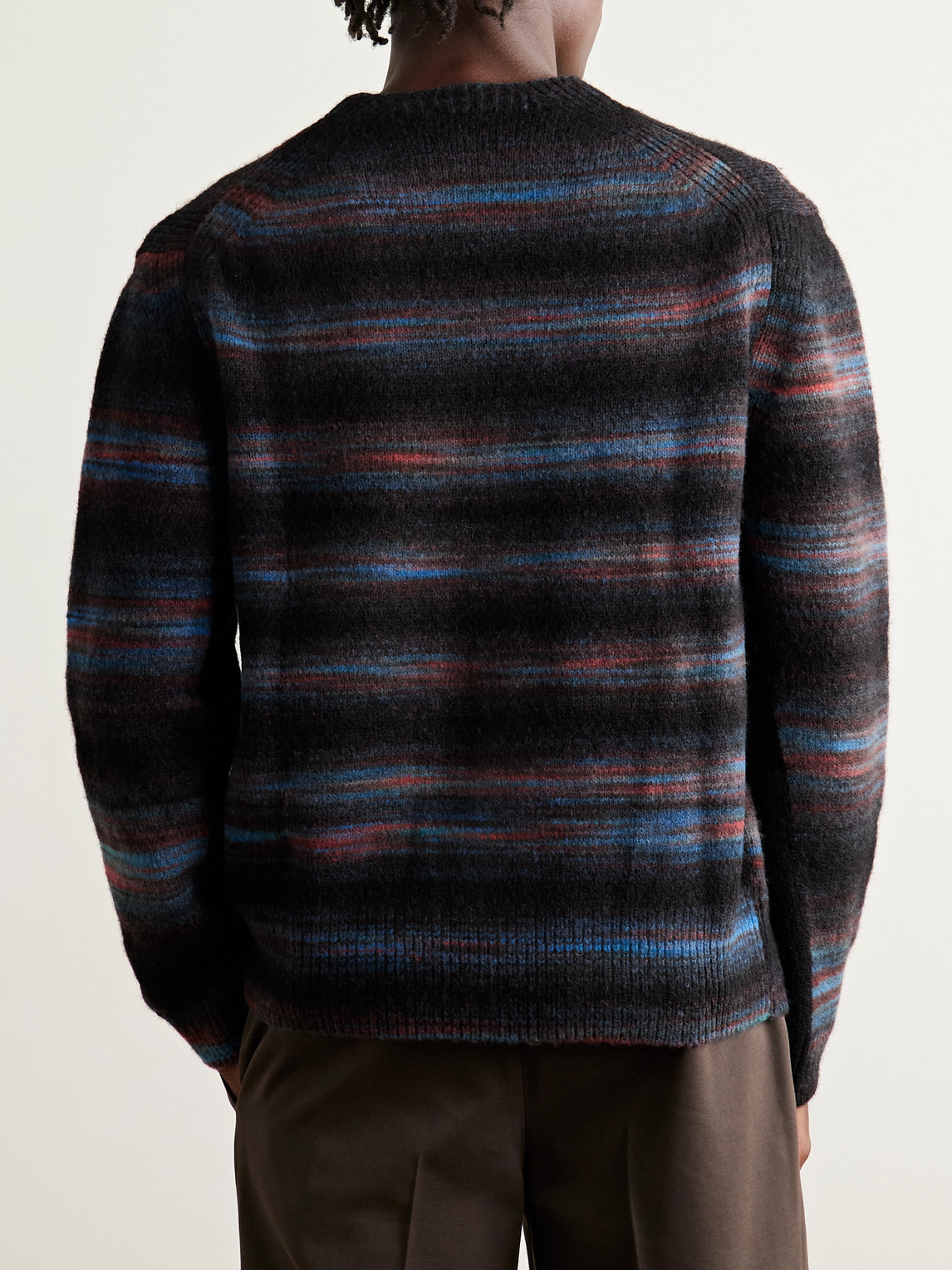 Paul Smith Horizontal Striped Cardigan With V-neck In Black