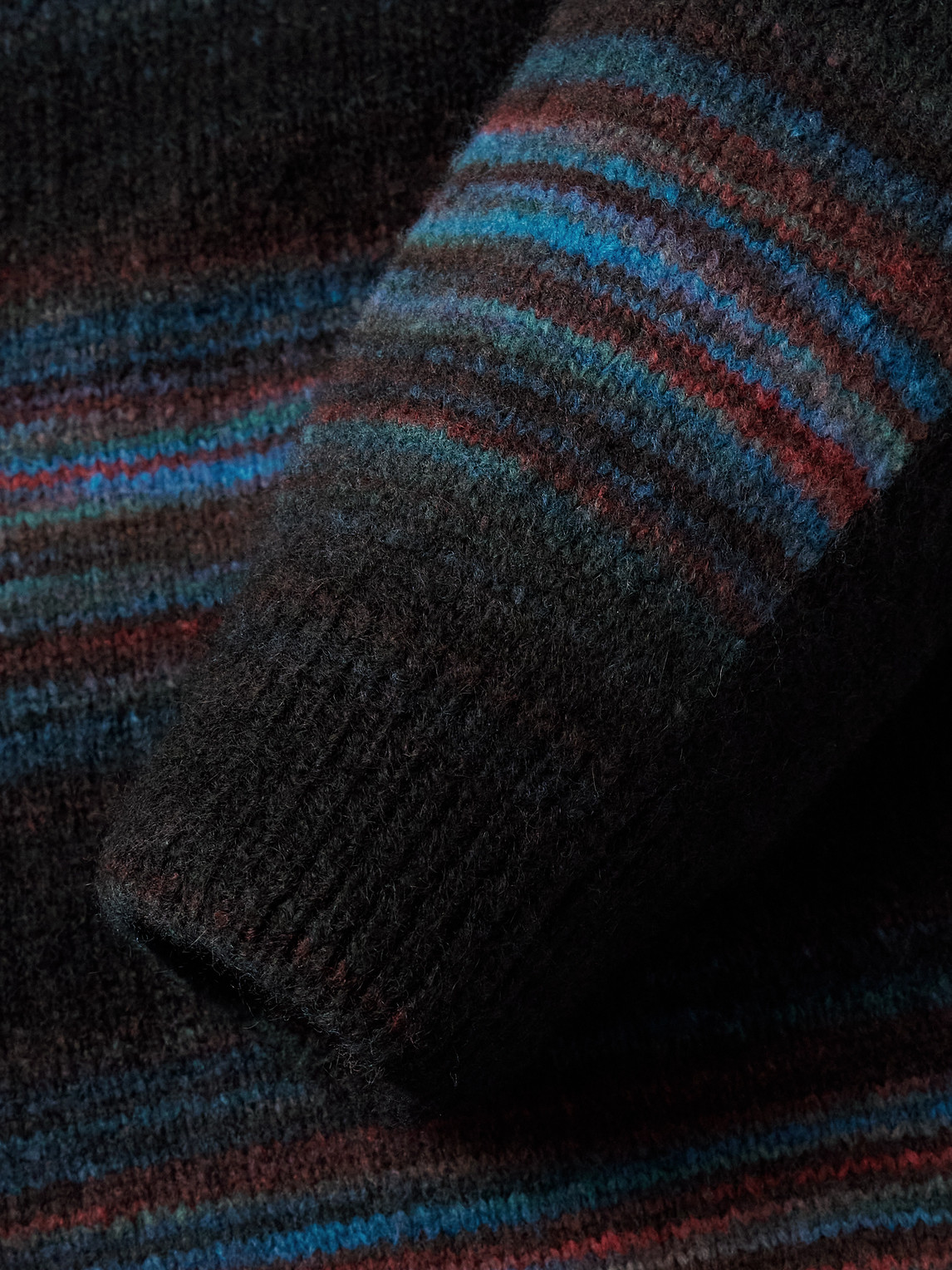 Paul Smith Horizontal Striped Cardigan With V-neck In Black
