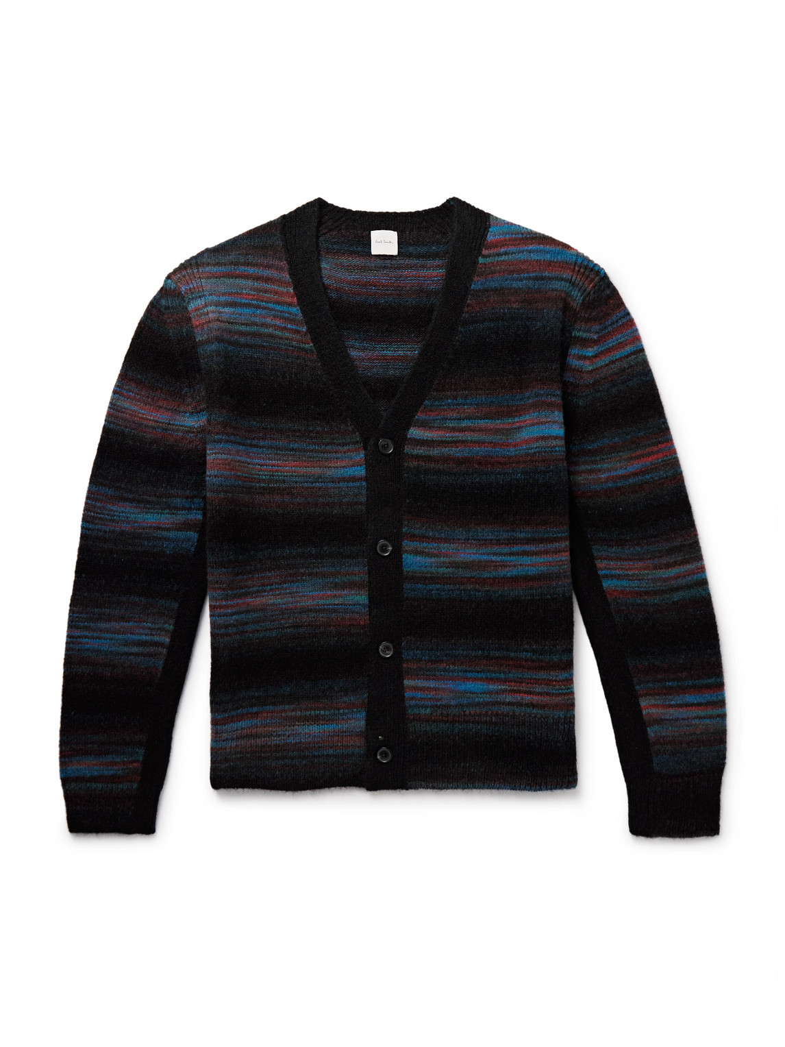 Paul Smith Striped Knitted Cardigan In Black
