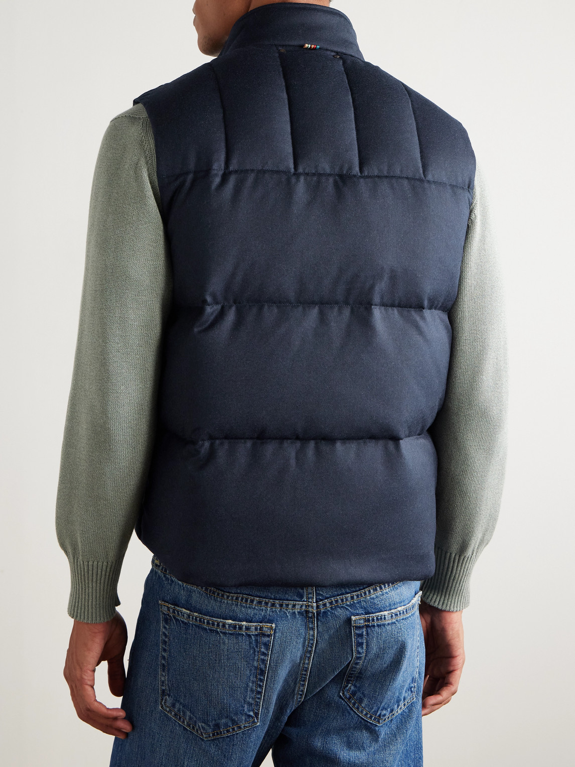 Paul Smith Quilted Wool And Cashmere-blend Down Gilet In Blue