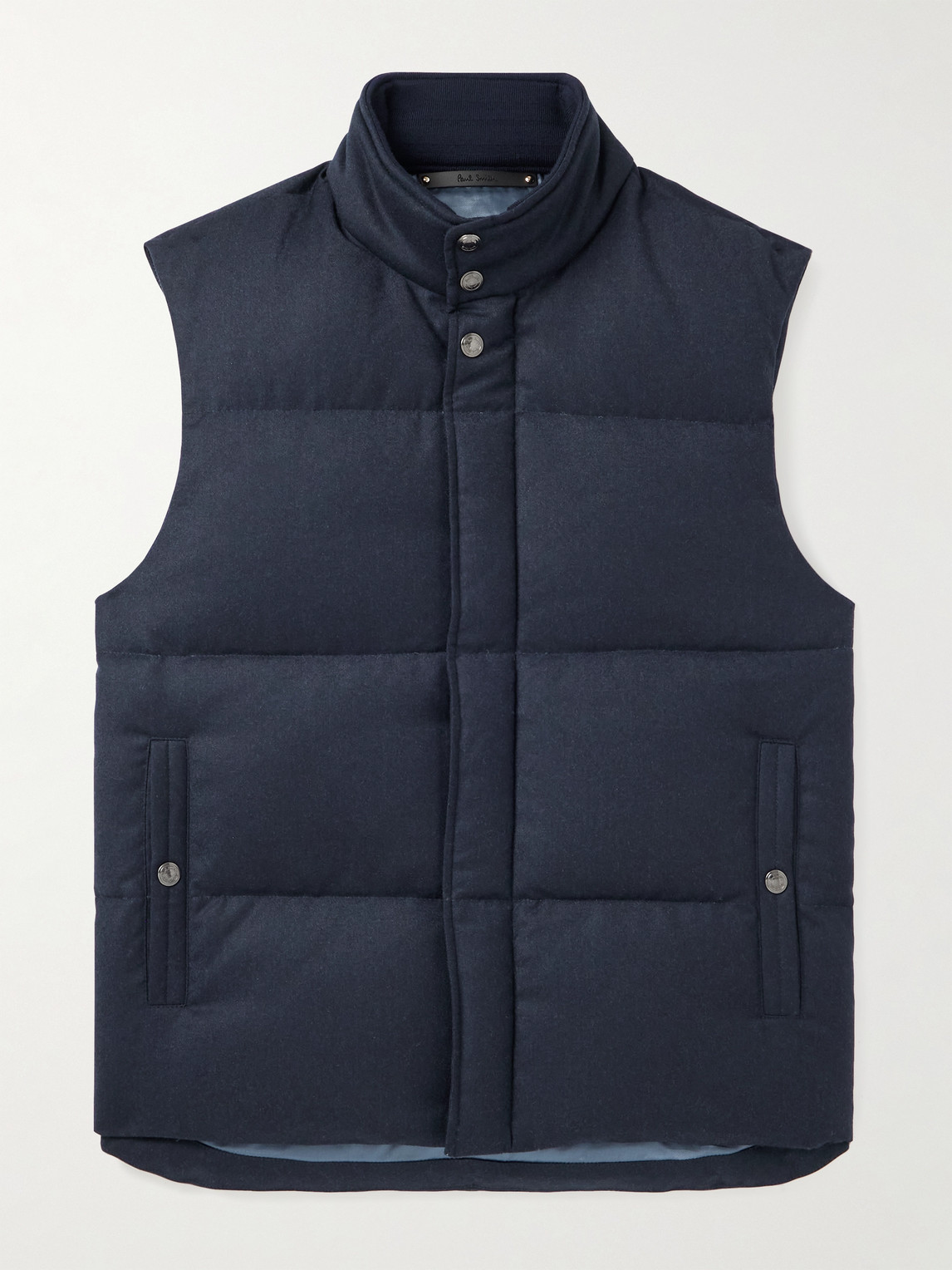 Paul Smith Quilted Wool And Cashmere-blend Down Gilet In Blue