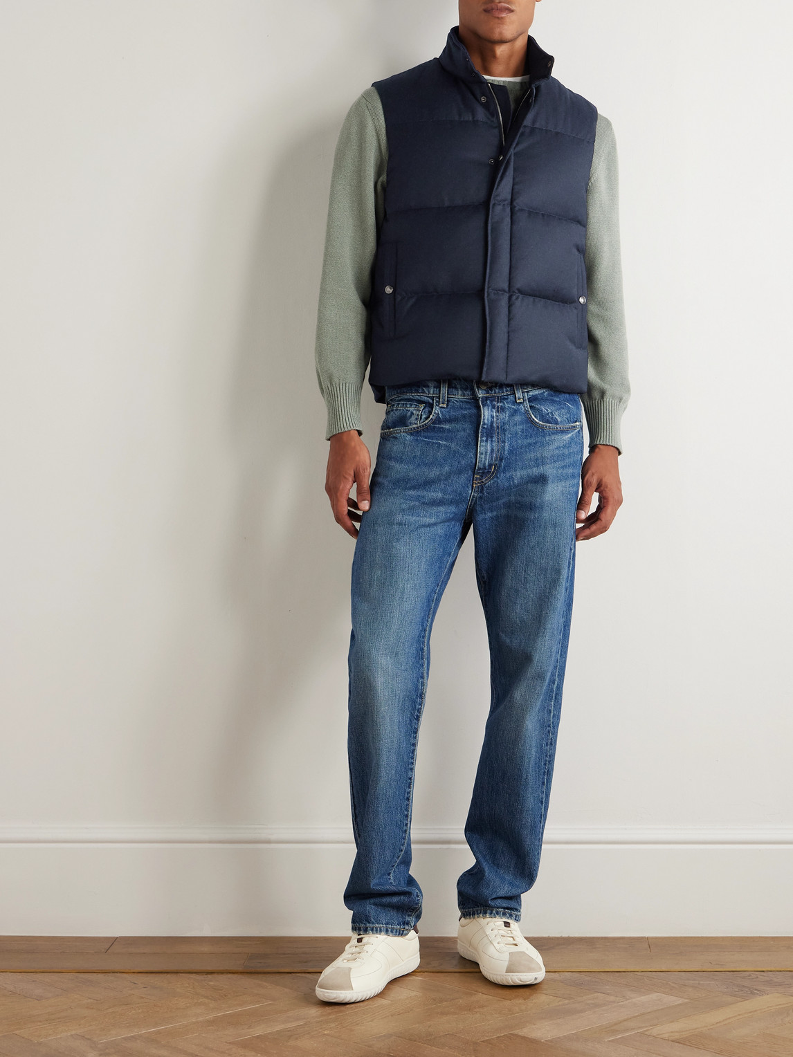 Paul Smith Quilted Wool And Cashmere-blend Down Gilet In Blue