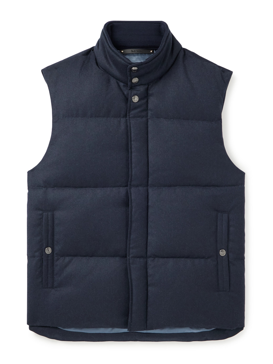 Paul Smith Quilted Wool And Cashmere-blend Down Gilet In Blue