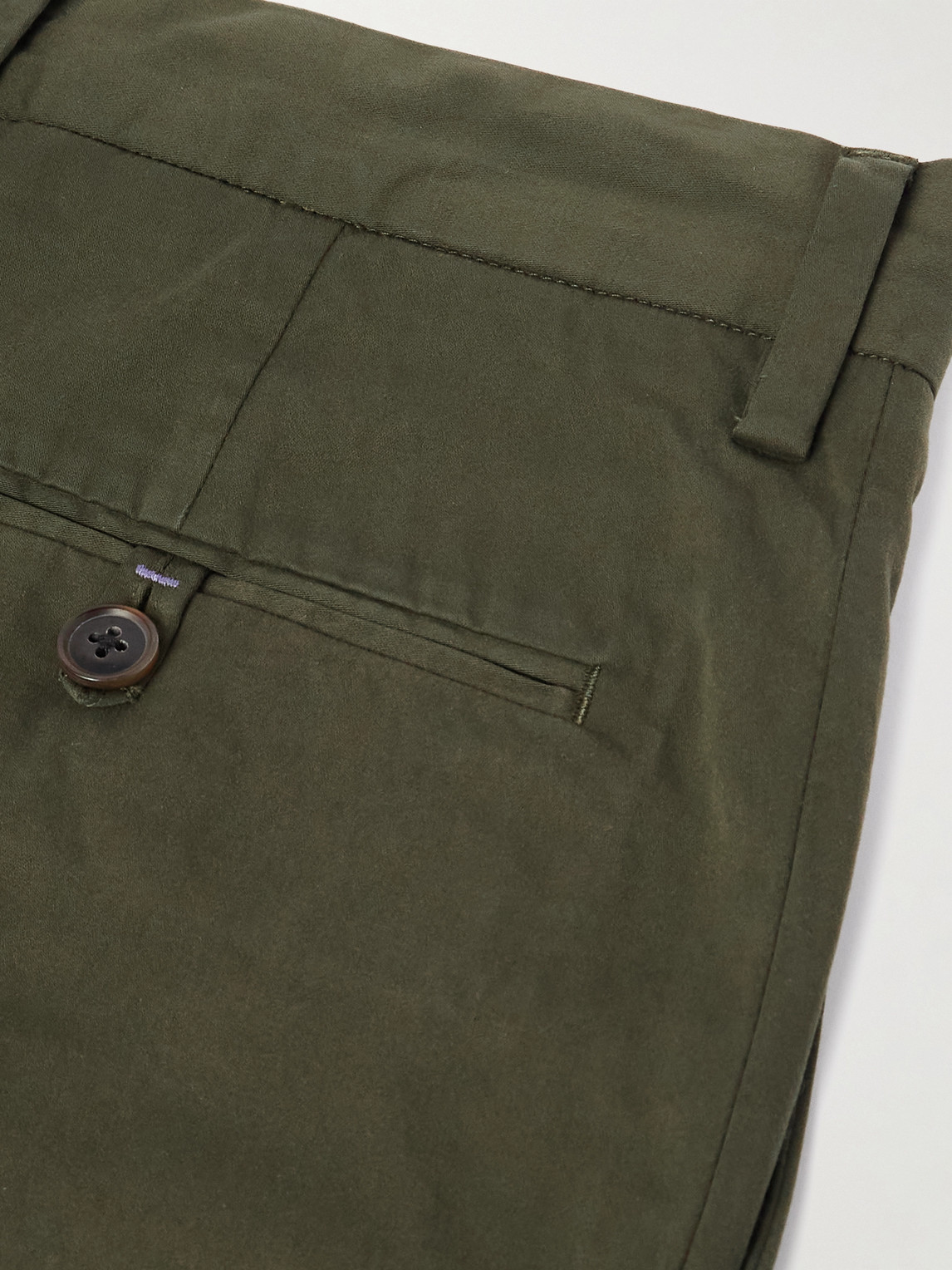 Paul Smith Straight-leg Cotton-blend Trousers In Green