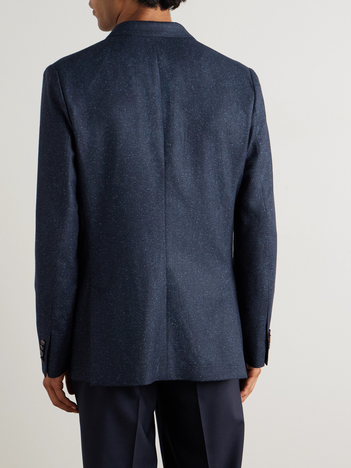  Paul Smith - Textured Wool And Silk-blend Suit Jacket - Men - Blue - Uk/us 38 