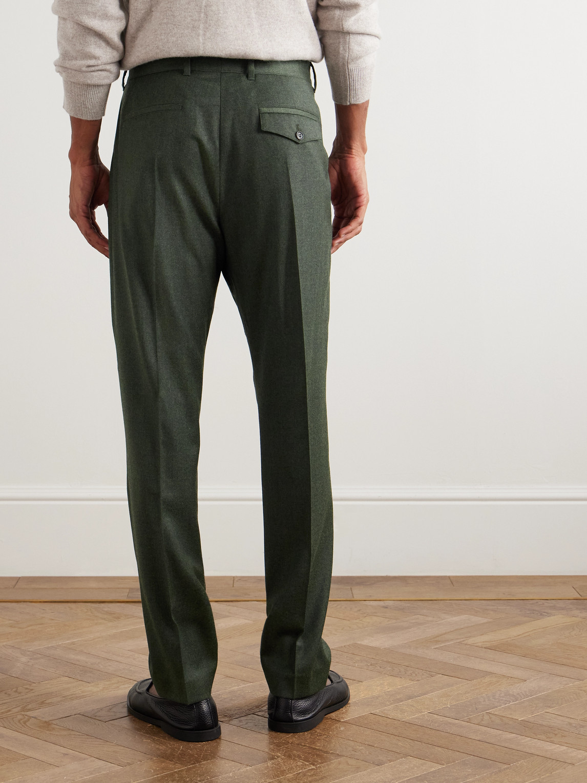 Paul Smith Straight-leg Pleated Wool And Cashmere-blend Suit Trousers In Gray