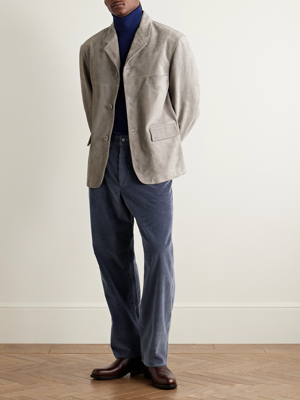 Paul Smith Straight-leg Cotton-corduroy Trousers In Blue