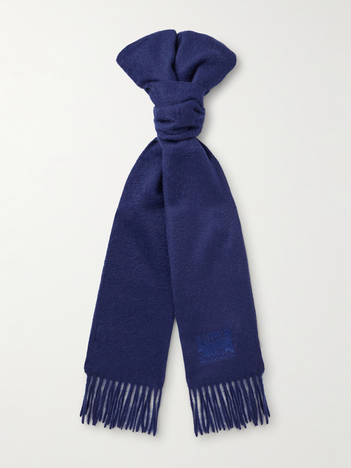 Paul Smith Logo-Embroidered Fringed Cashmere Scarf - Men
