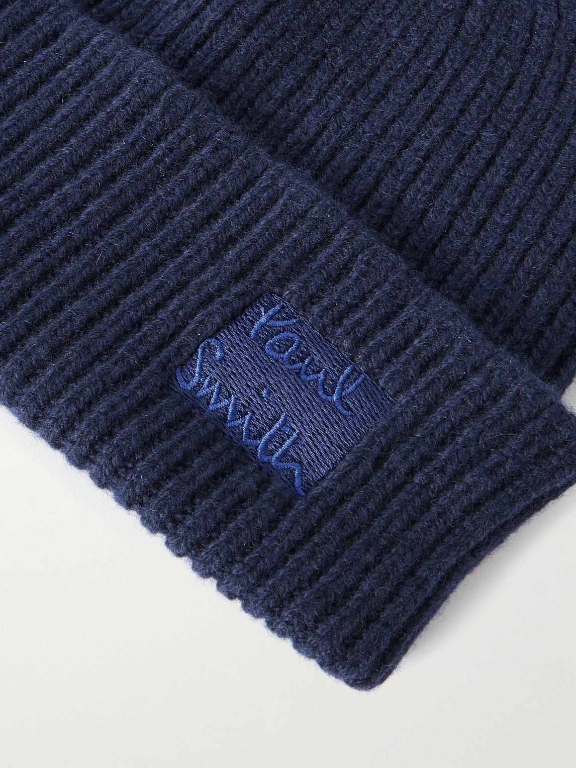 Paul Smith Ribbed Recycled-cashmere And Merino Wool-blend Beanie In Blue