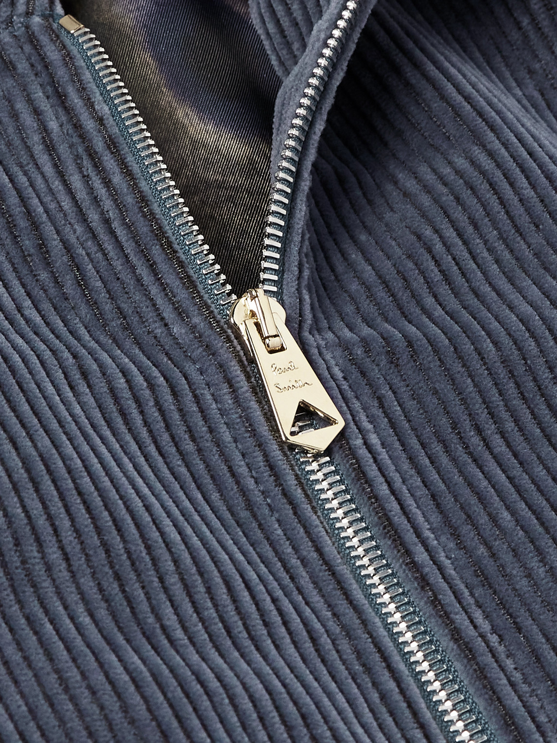Paul Smith Blue Cotton-corduroy Bomber Jacket In Gray