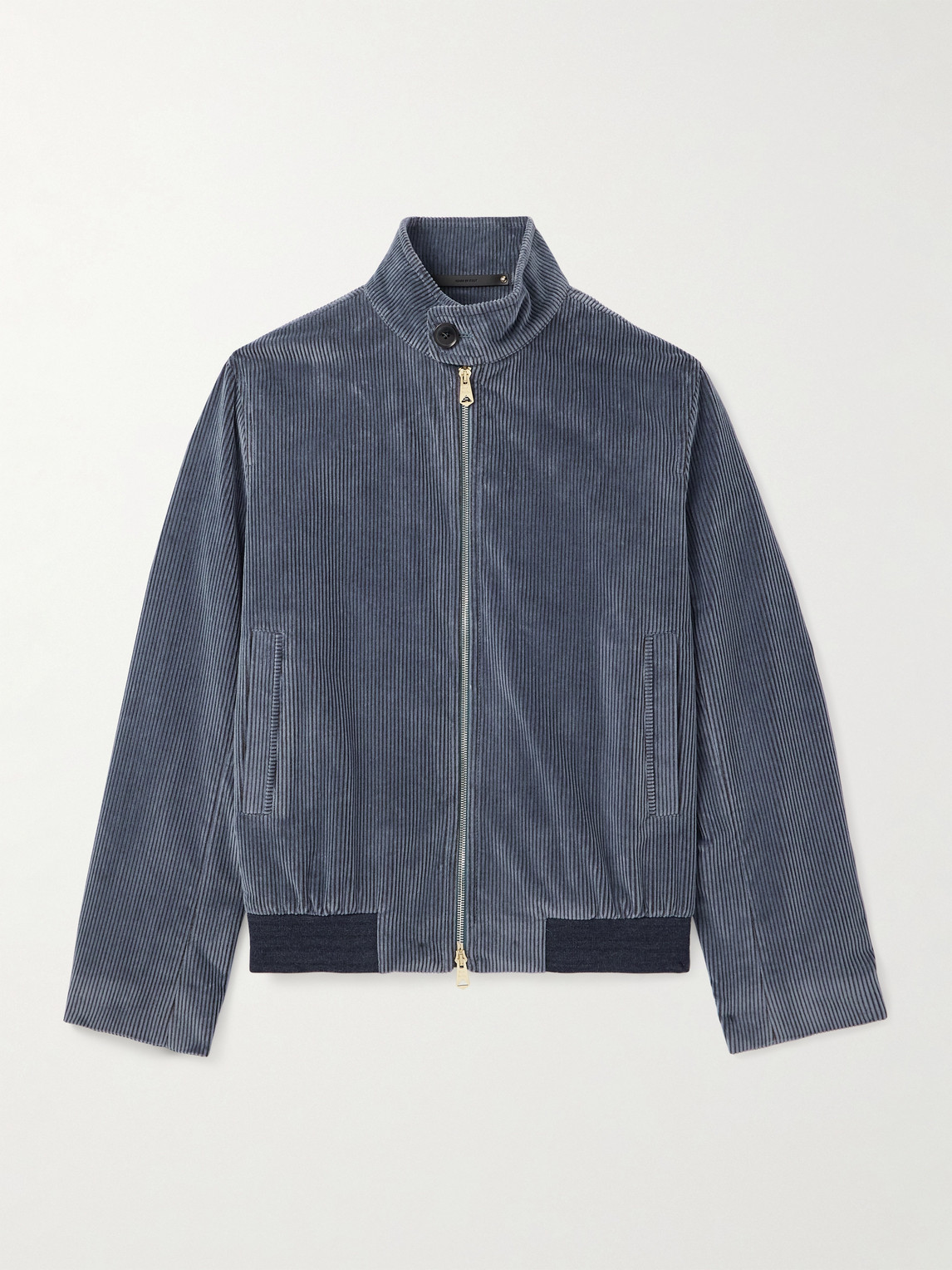 Paul Smith Blue Cotton-corduroy Bomber Jacket In Gray