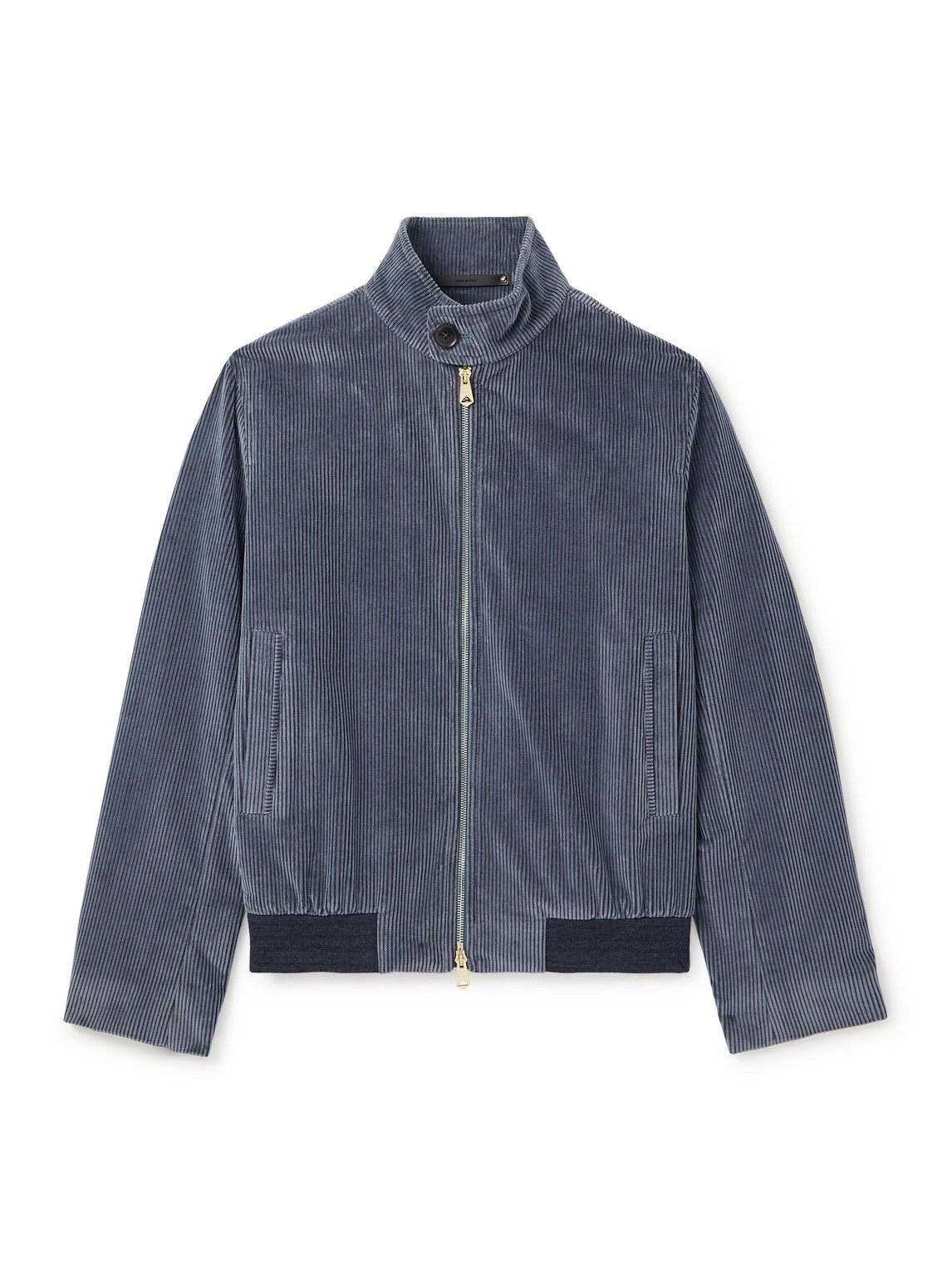 Paul Smith Blue Cotton-corduroy Bomber Jacket In Gray
