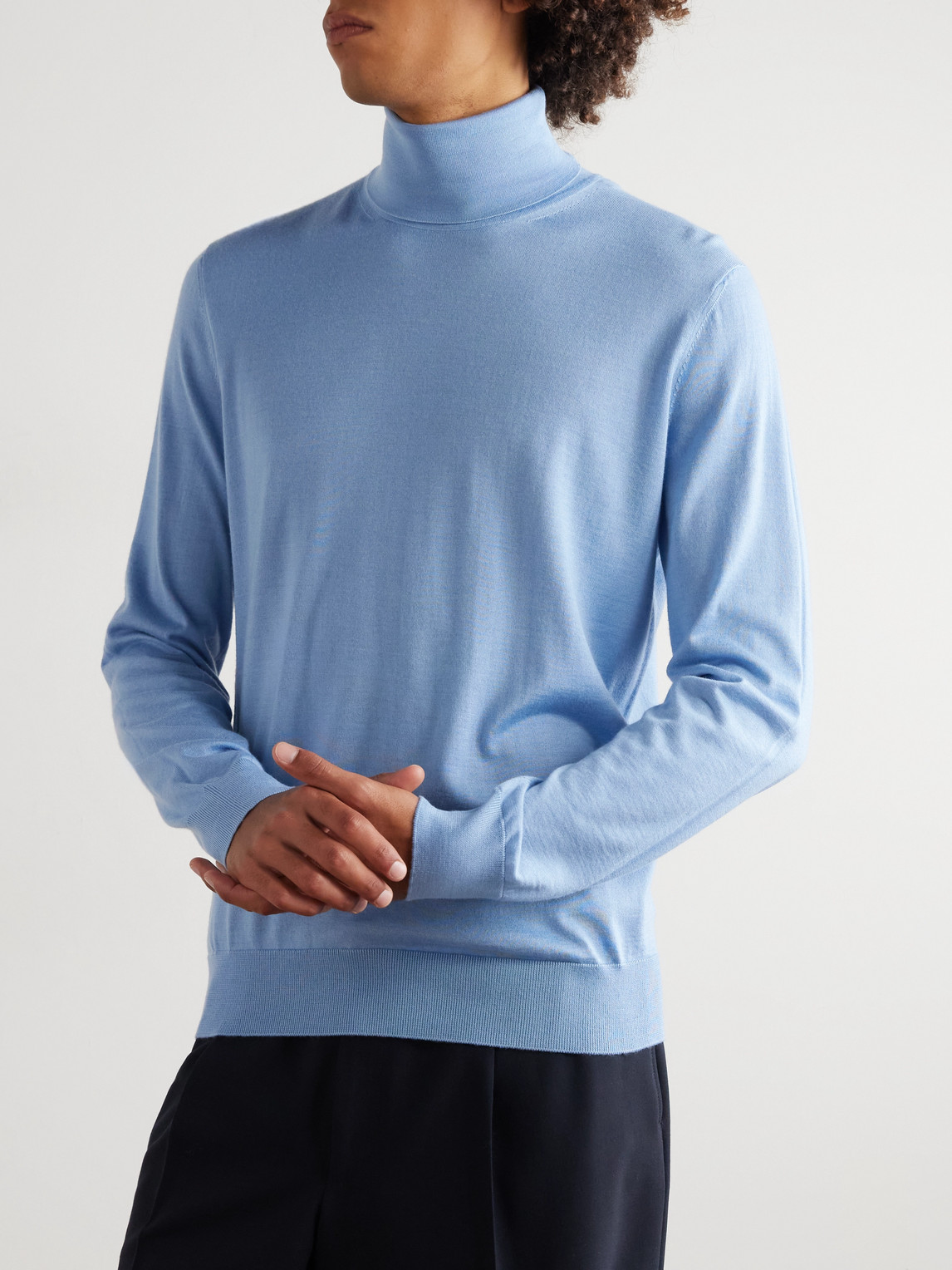  Zegna - Cashmere And Silk-blend Rollneck Sweater - Men - Blue - It 48 