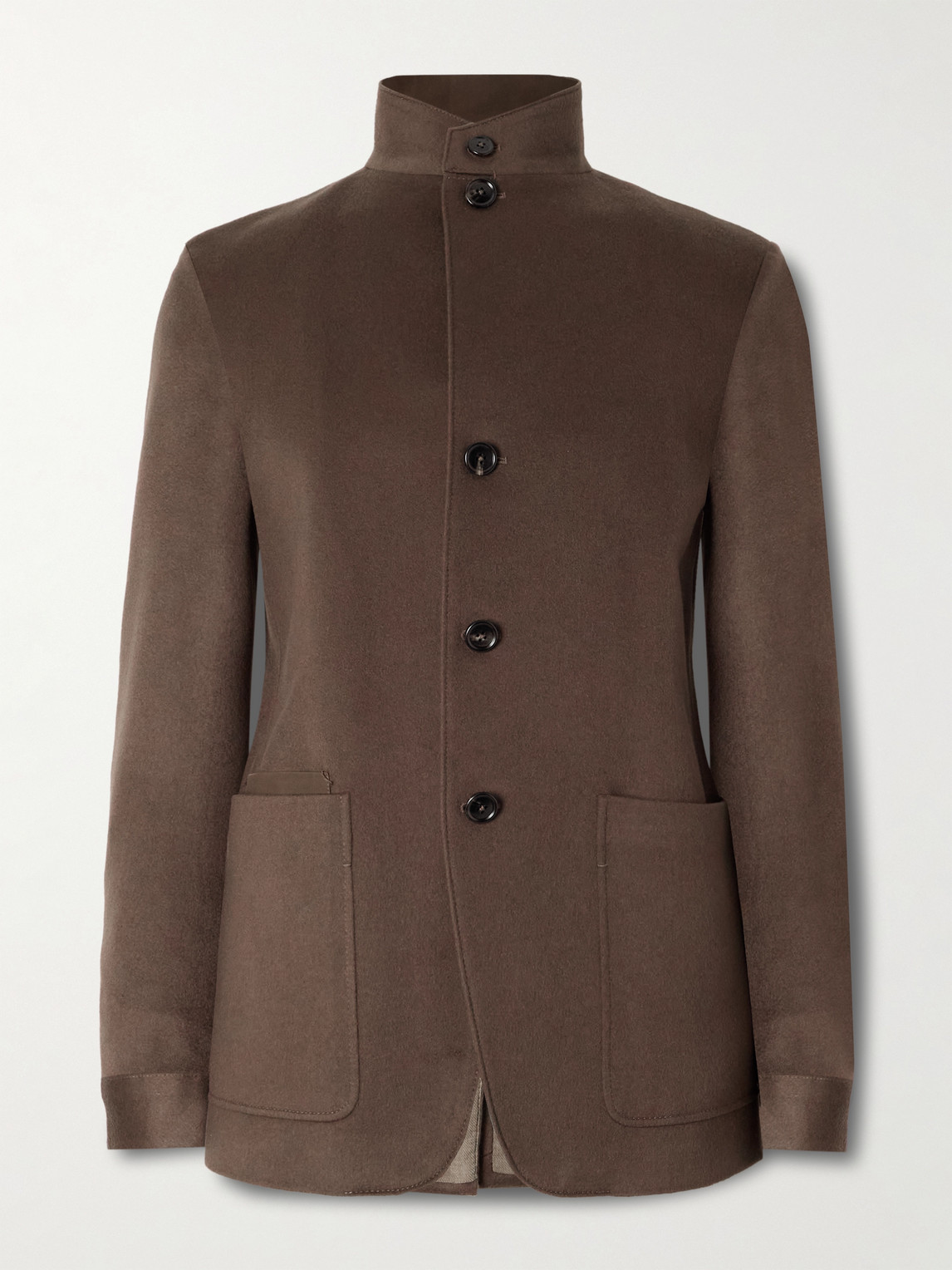 Zegna II Conte Leather-Trimmed Oasi Cashmere-Felt Jacket - Men