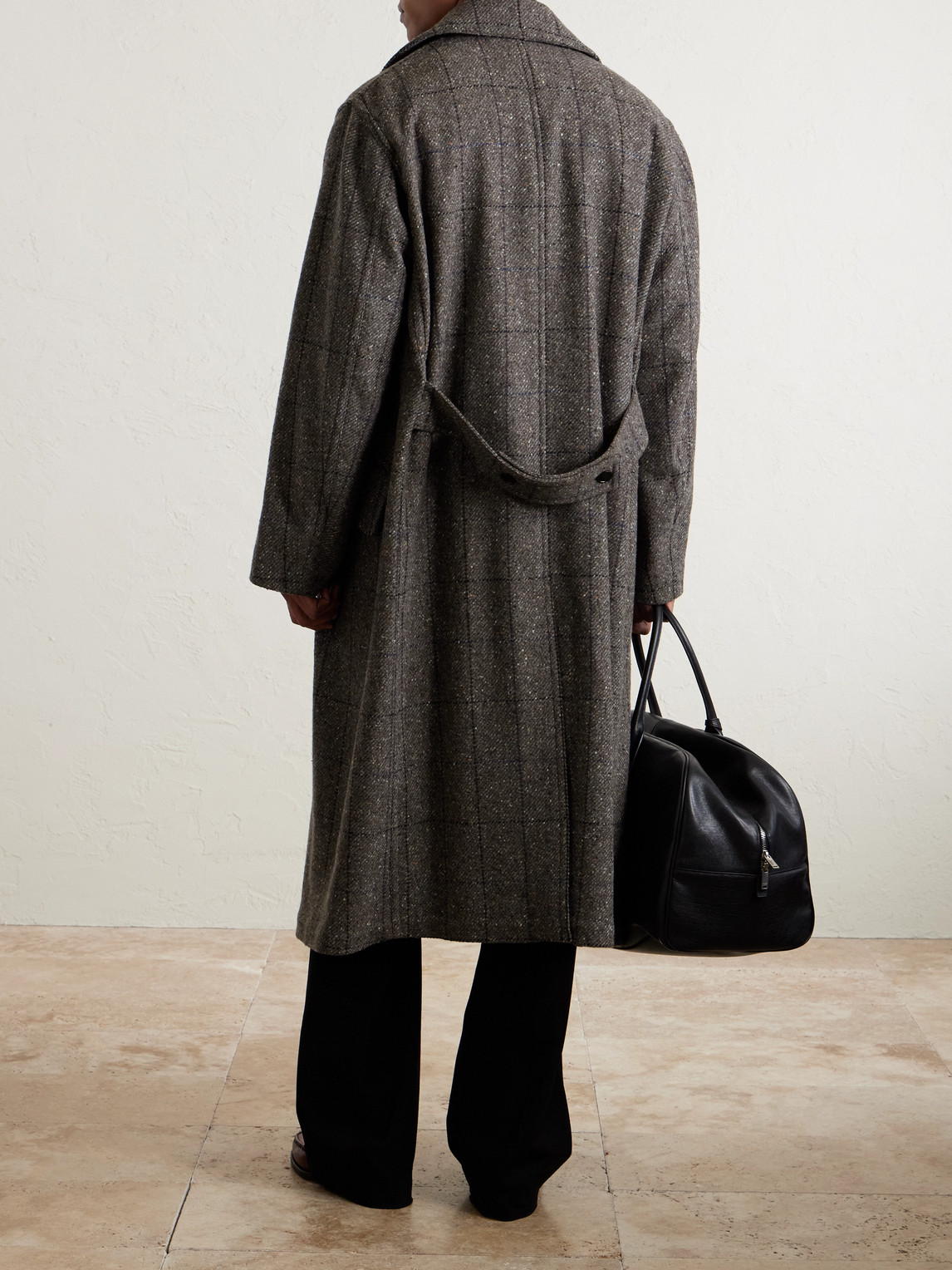 Double-Breasted Checked Wool And Cashmere-Blend Twill Overcoat