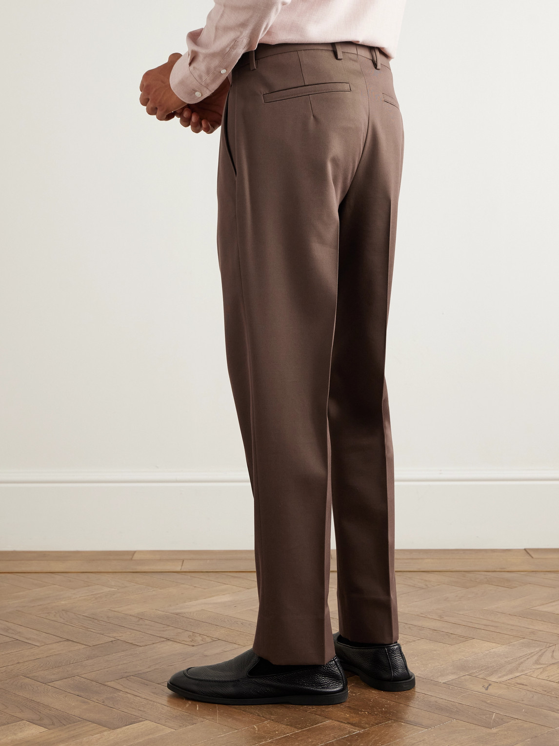 Straight-Leg Cotton And Wool