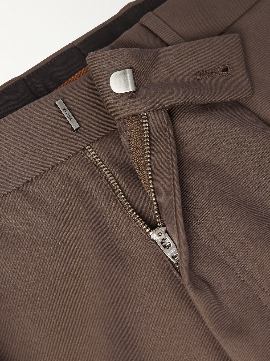 Straight-Leg Cotton And Wool