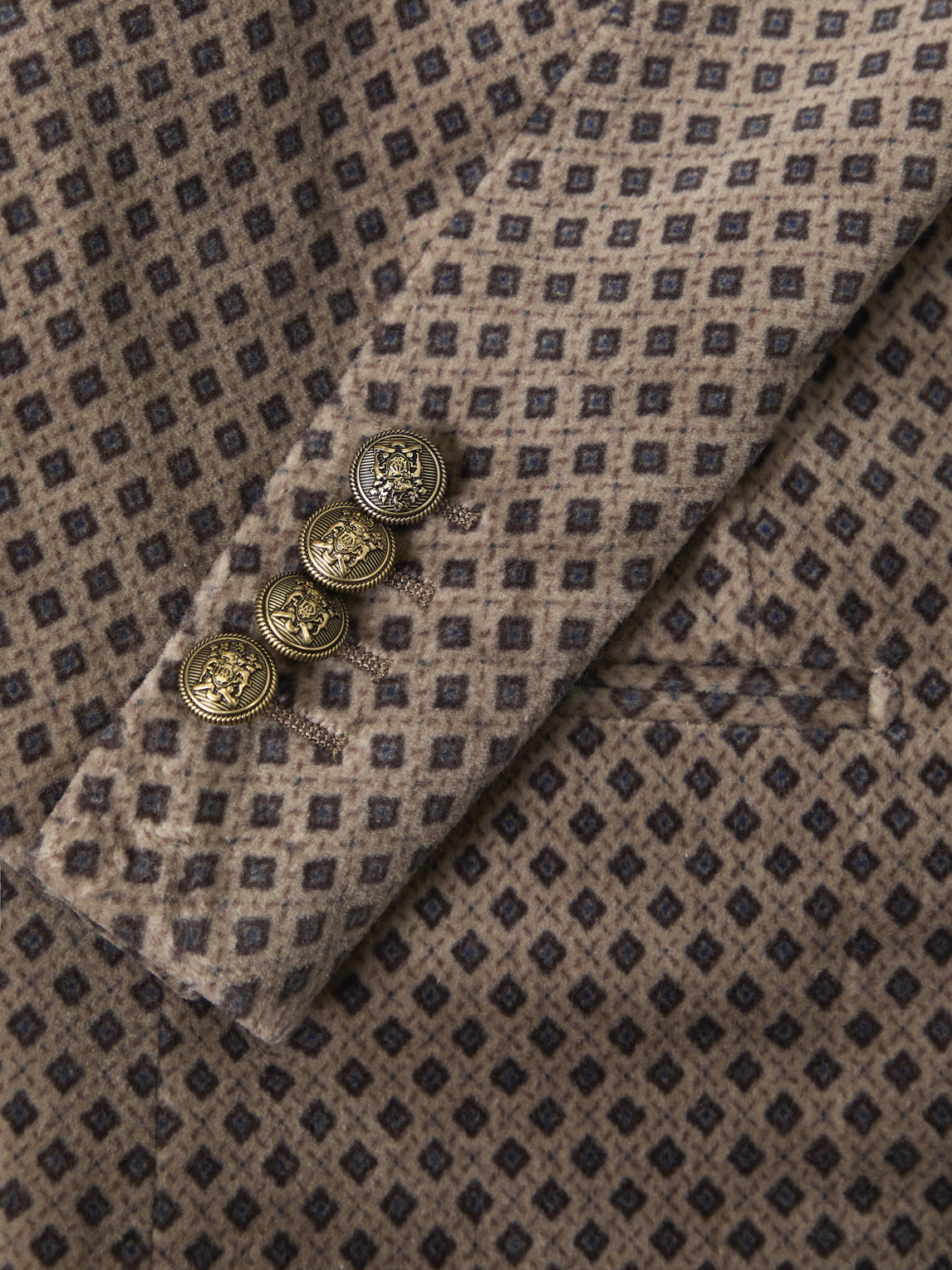 Slim-Fit Printed Cotton-Blend Velvet Tuxedo Jacket
