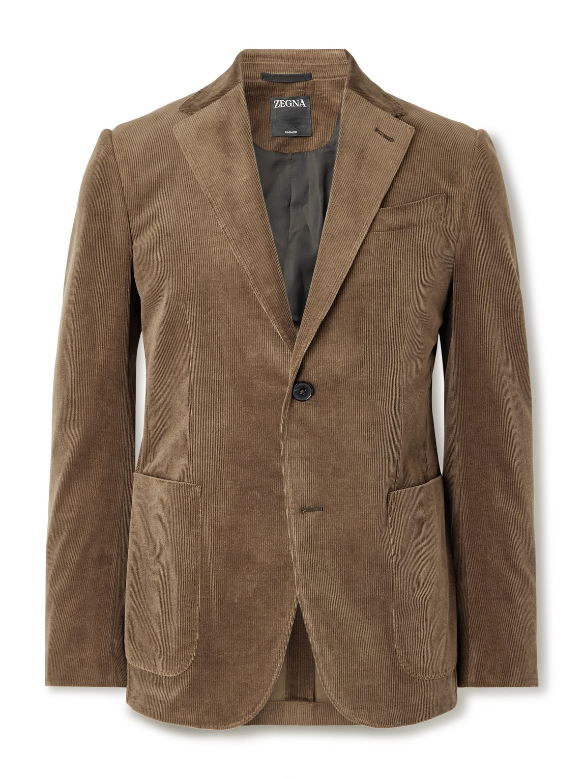 Zegna Cotton-blend Corduroy Blazer In Green
