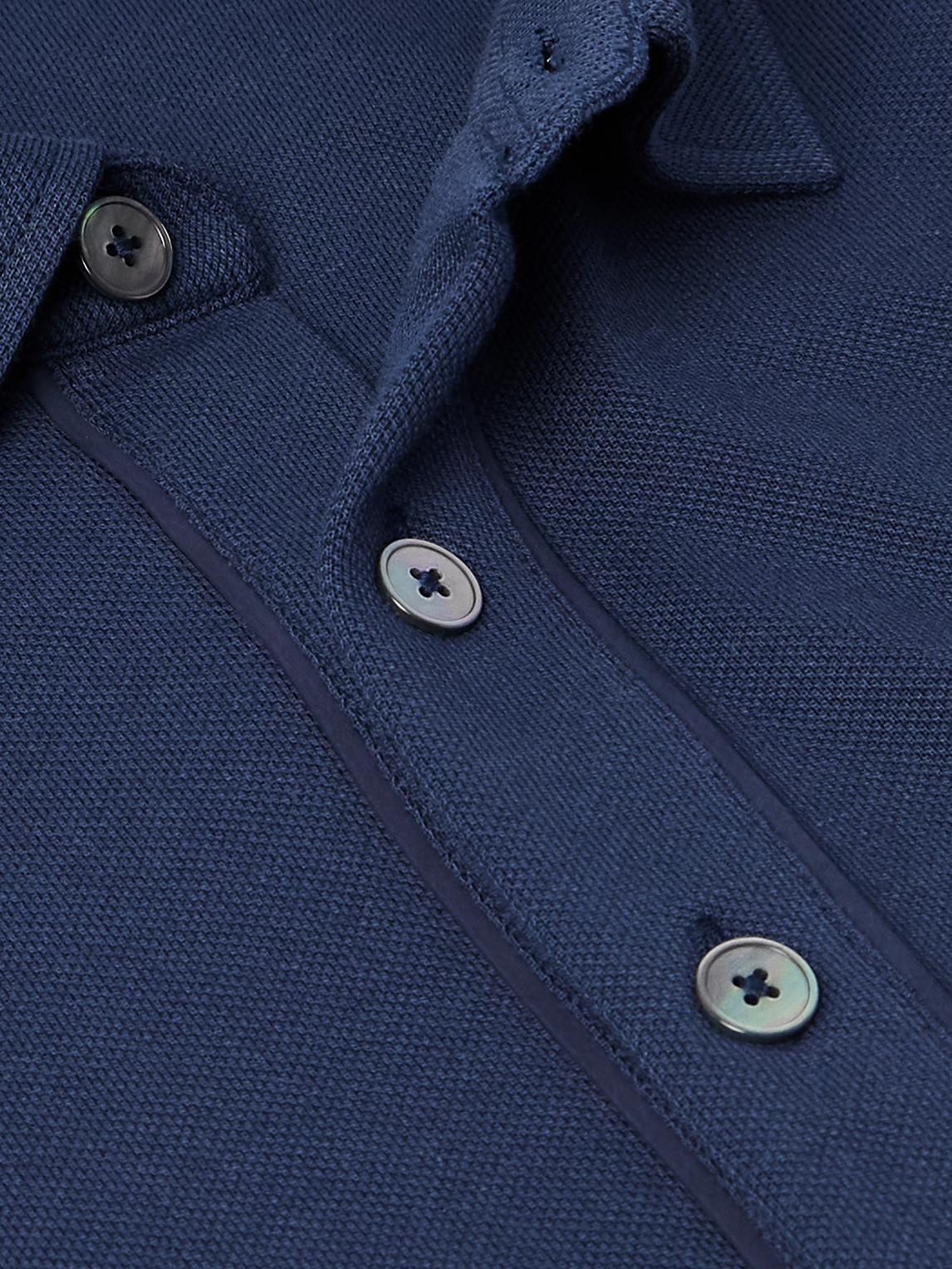 Leather-Trimmed Cotton-Piqué Polo Shirt