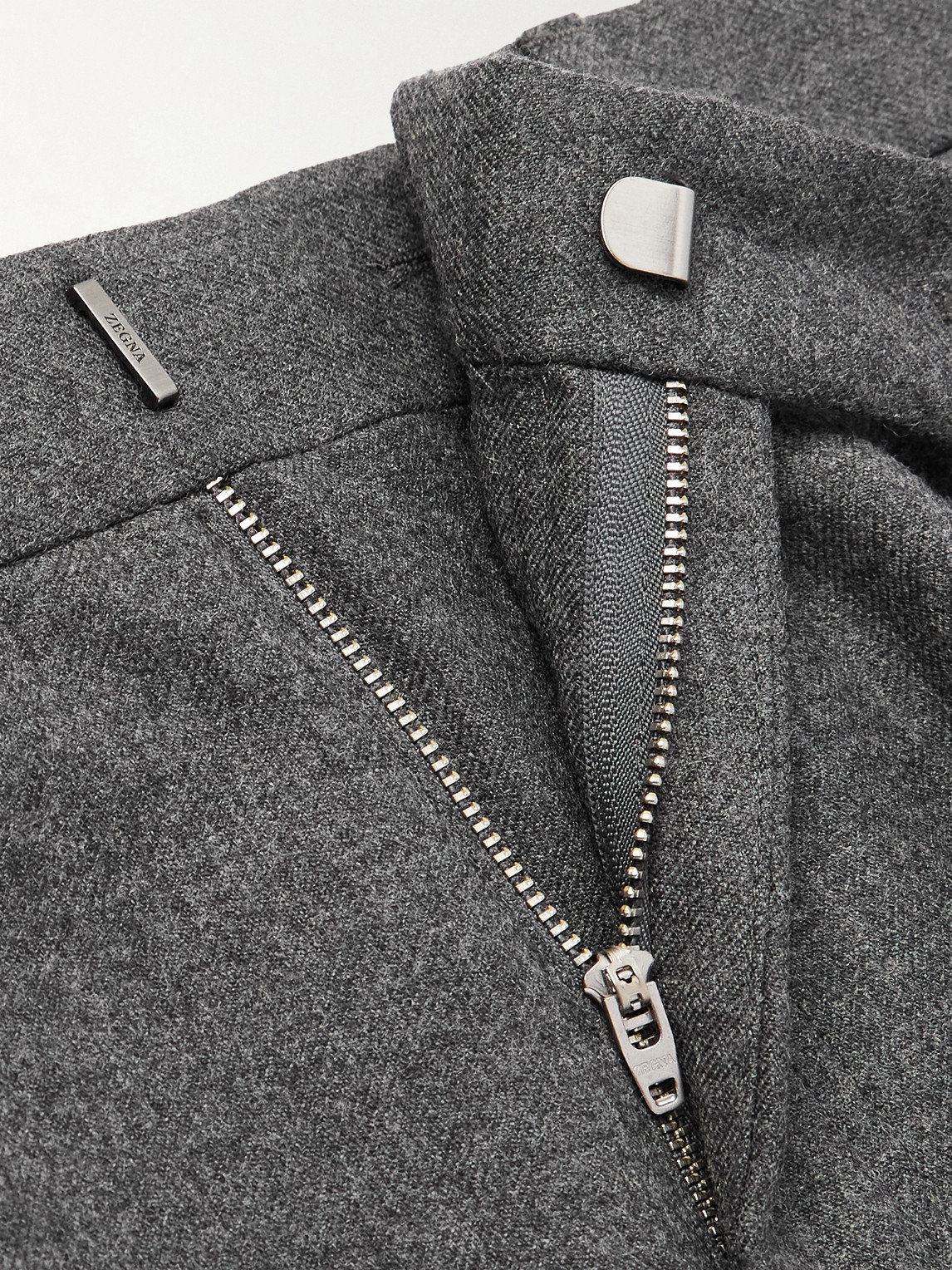 Tapered Pleated Wool