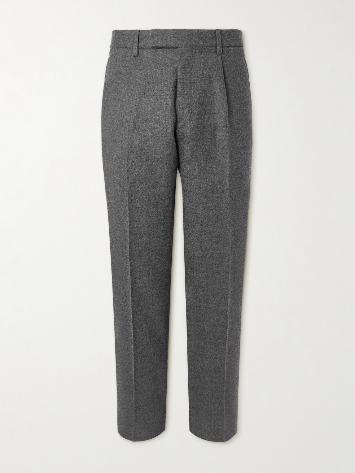Zegna Tapered Pleated Wool Trousers - Men