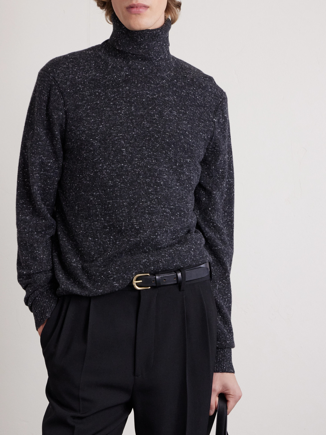 Cashmere-Blend Rollneck Sweater