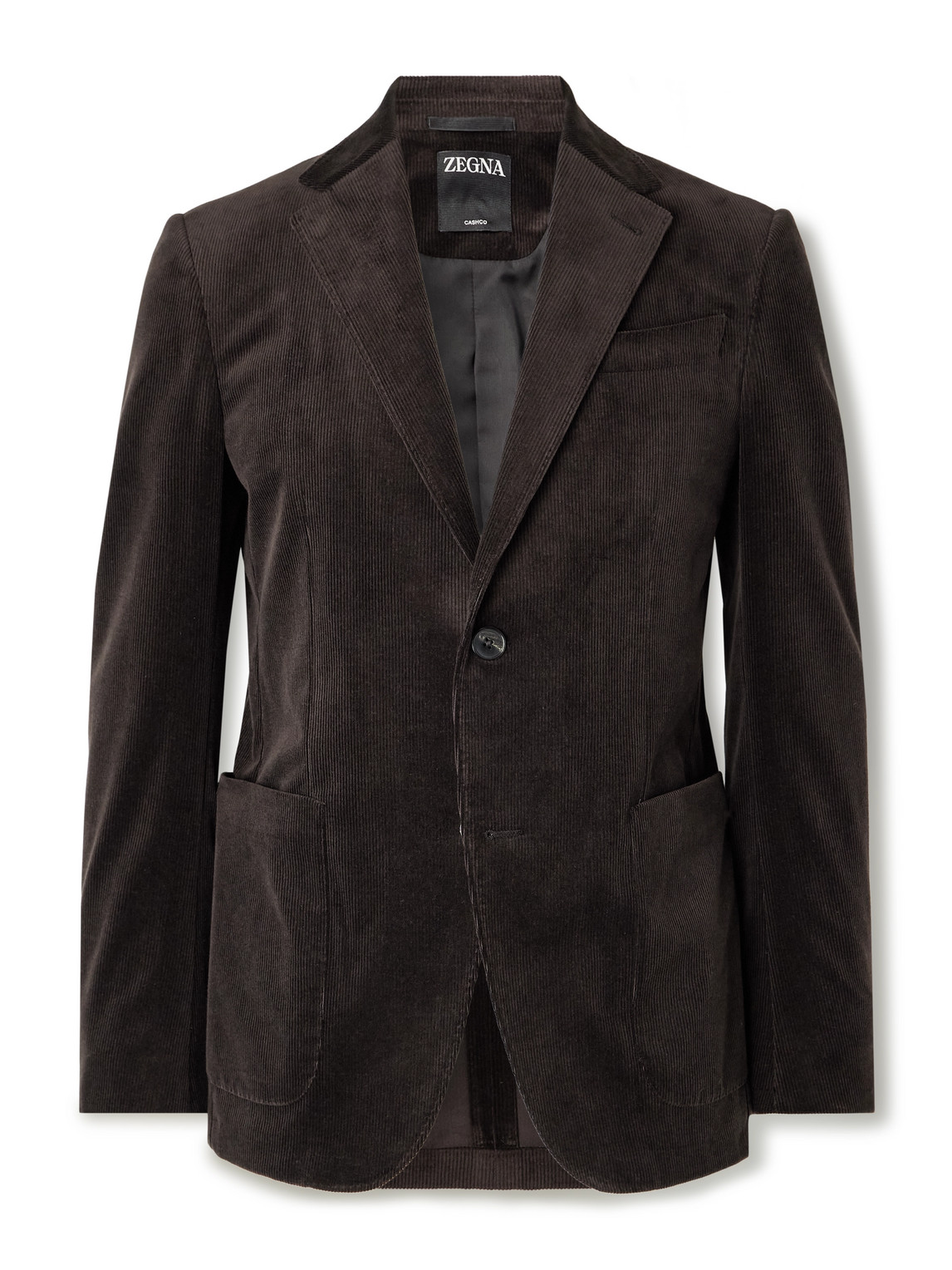 Zegna Cotton-blend Corduroy Blazer In Black