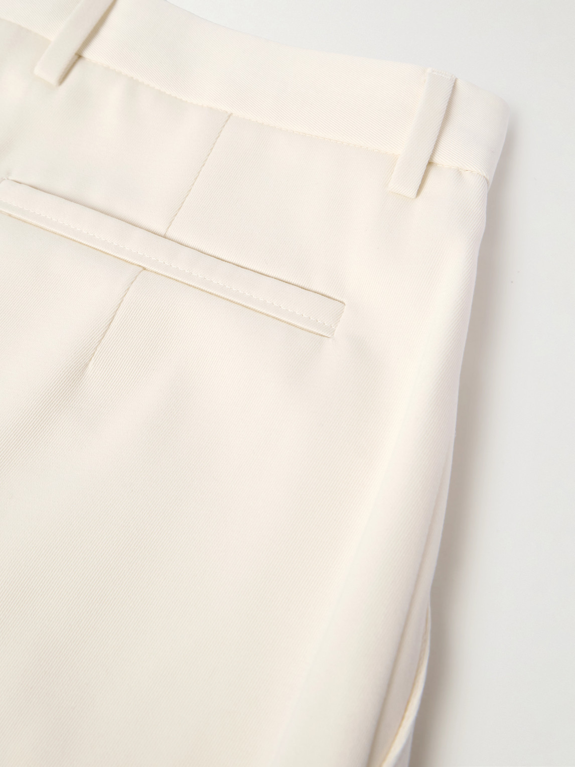 Zegna Straight-leg Cotton And Wool-blend Trousers In White