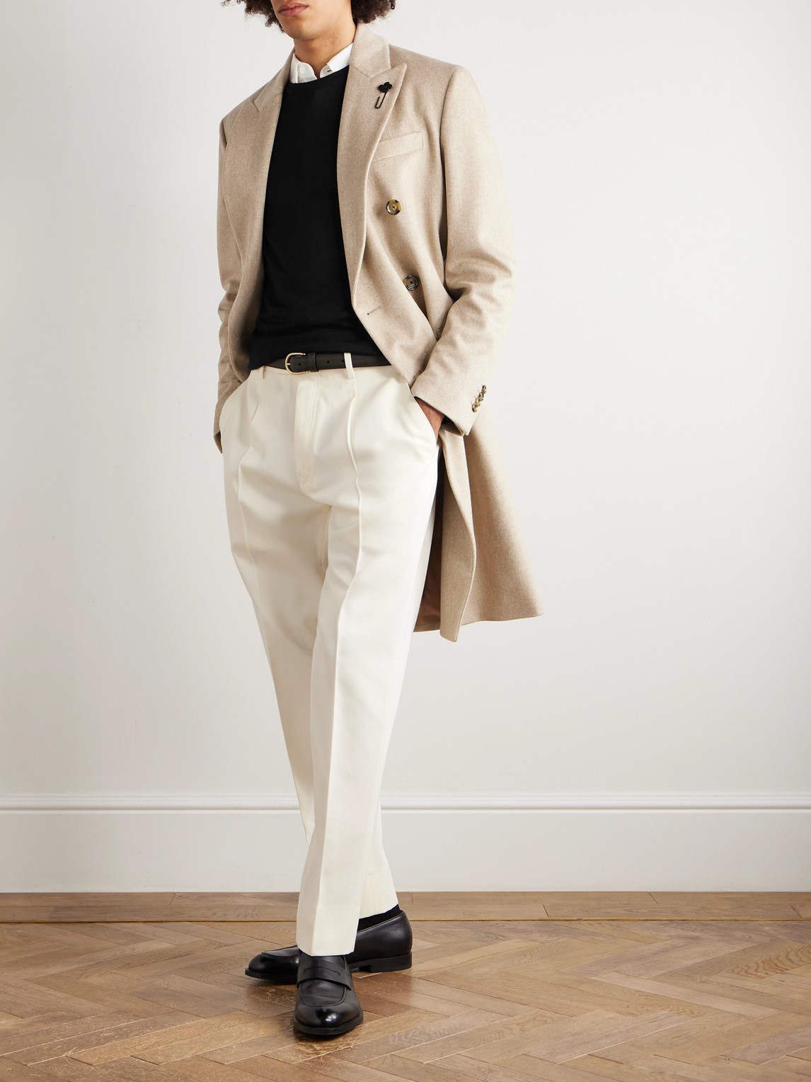 Zegna Straight-leg Cotton And Wool-blend Trousers In White
