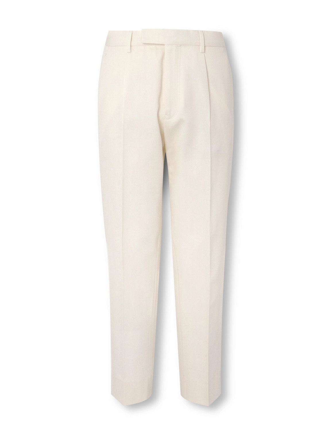Zegna Straight-leg Cotton And Wool-blend Trousers In White
