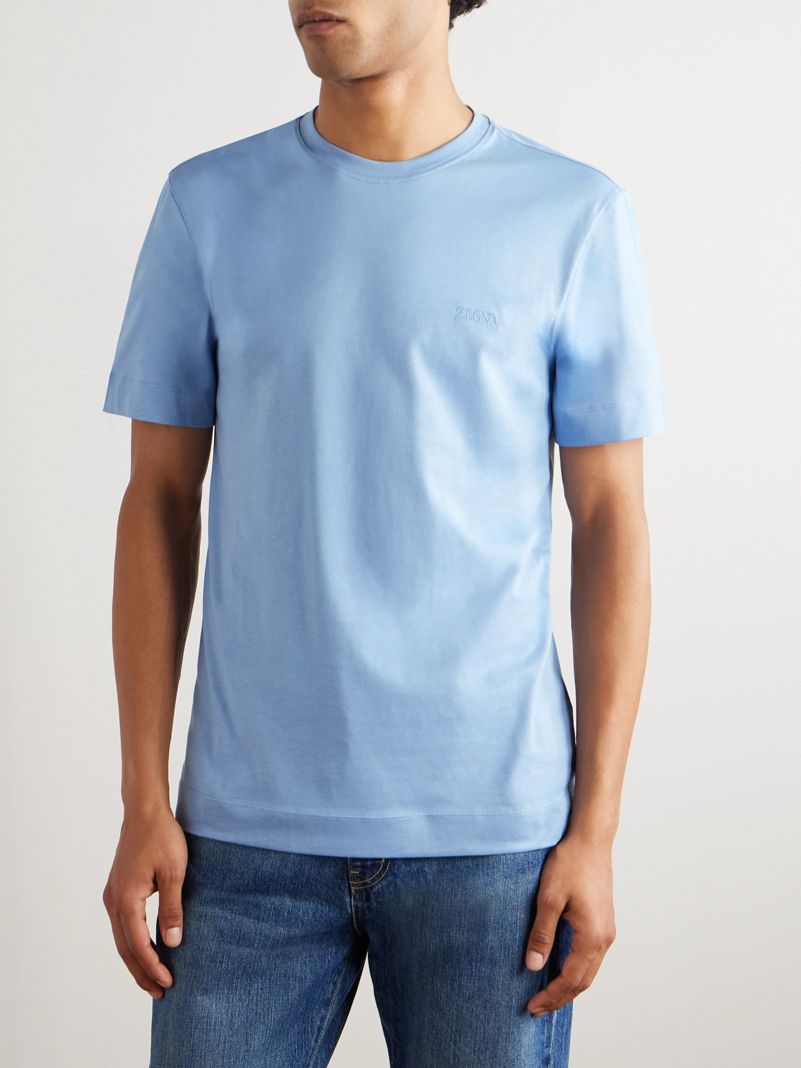 Logo-Embroidered Cotton-Jersey T-Shirt