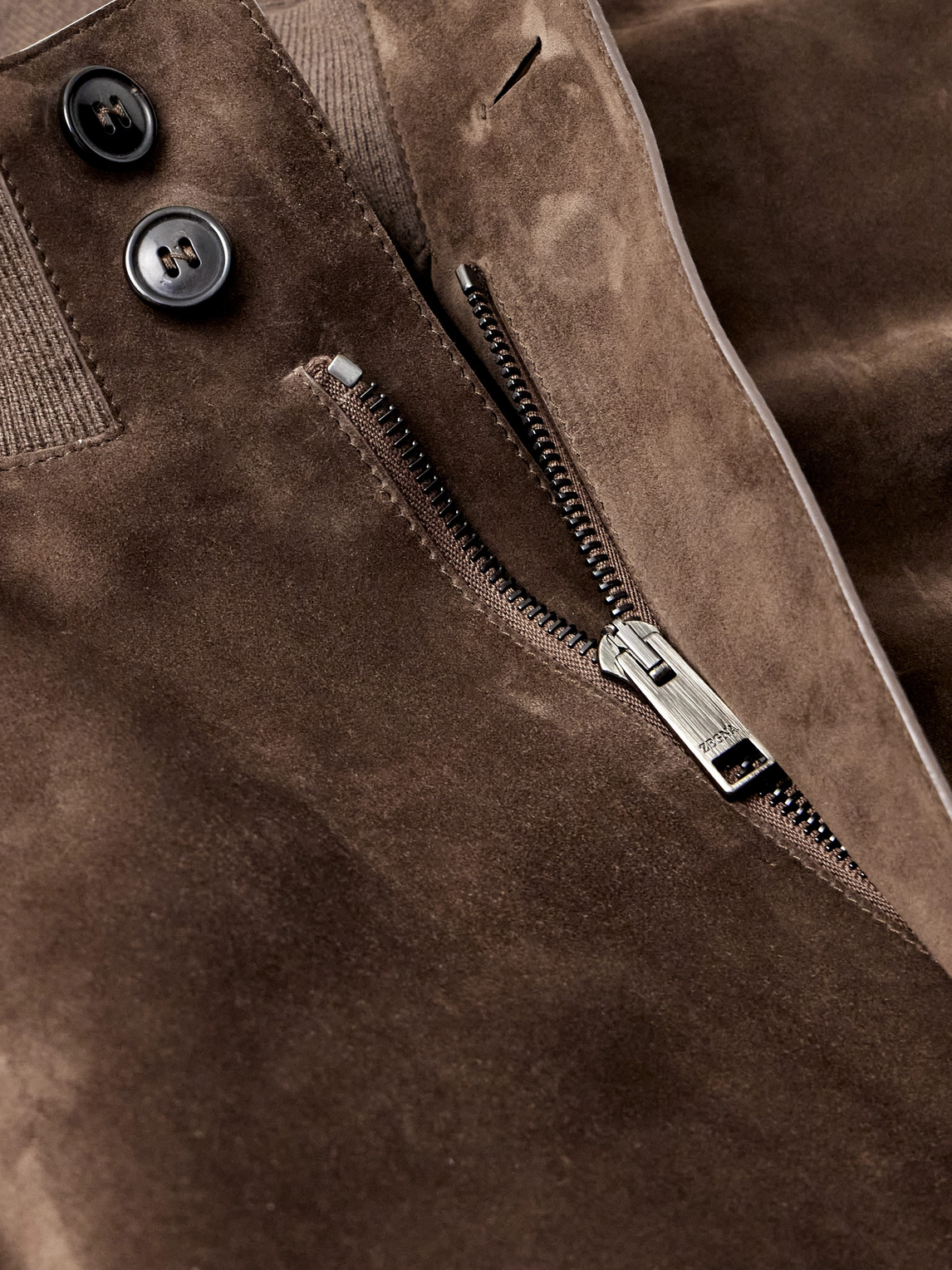  Zegna - Suede Blouson Jacket - Men - Brown - It 56 