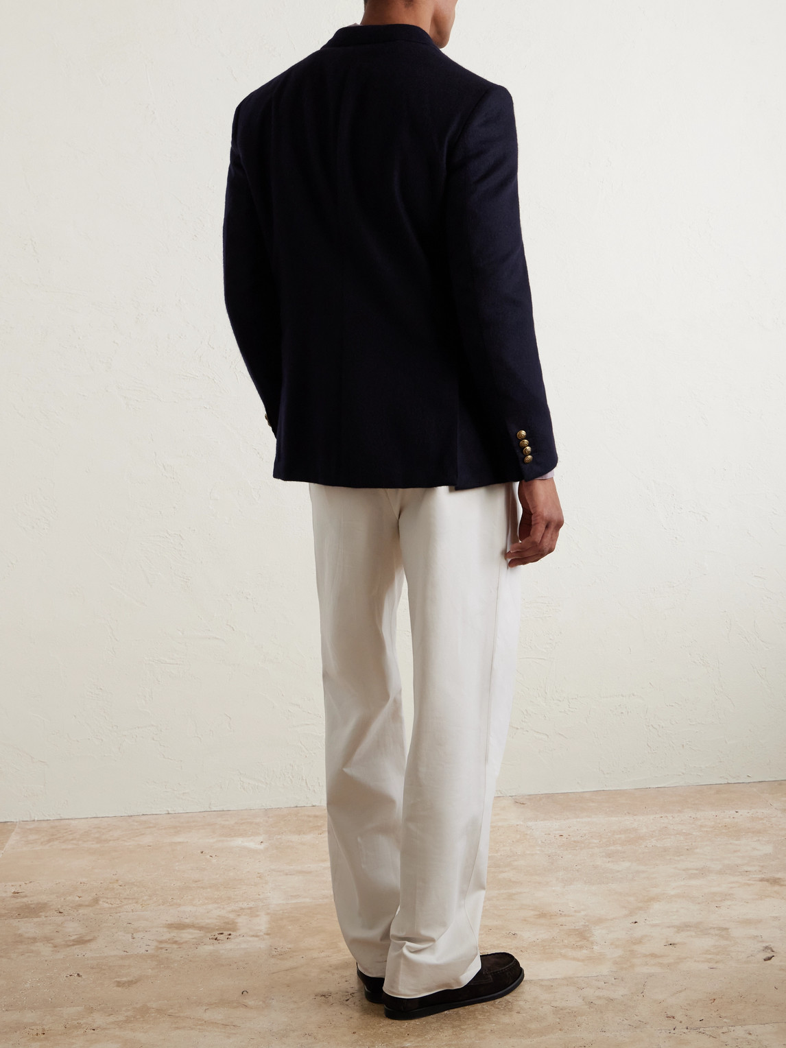 Dunhill - Double-breasted Cashmere Blazer - Men - Blue - It 46 