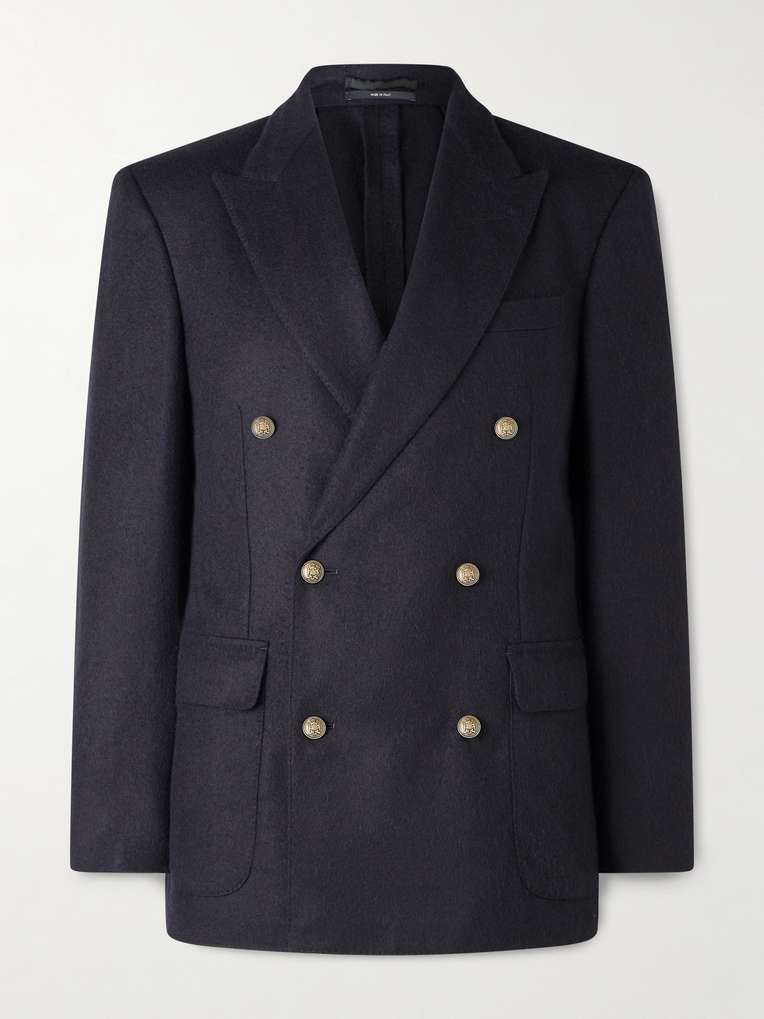 DUNHILL Double-Breasted Cashmere Blazer