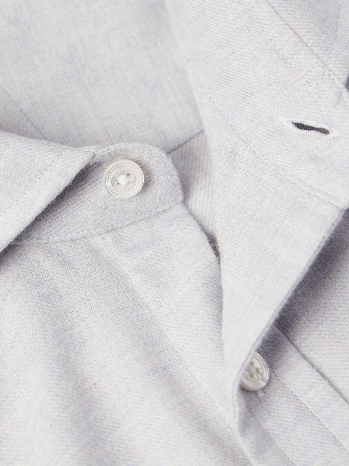 Cutaway-Collar Brushed-Cotton Shirt
