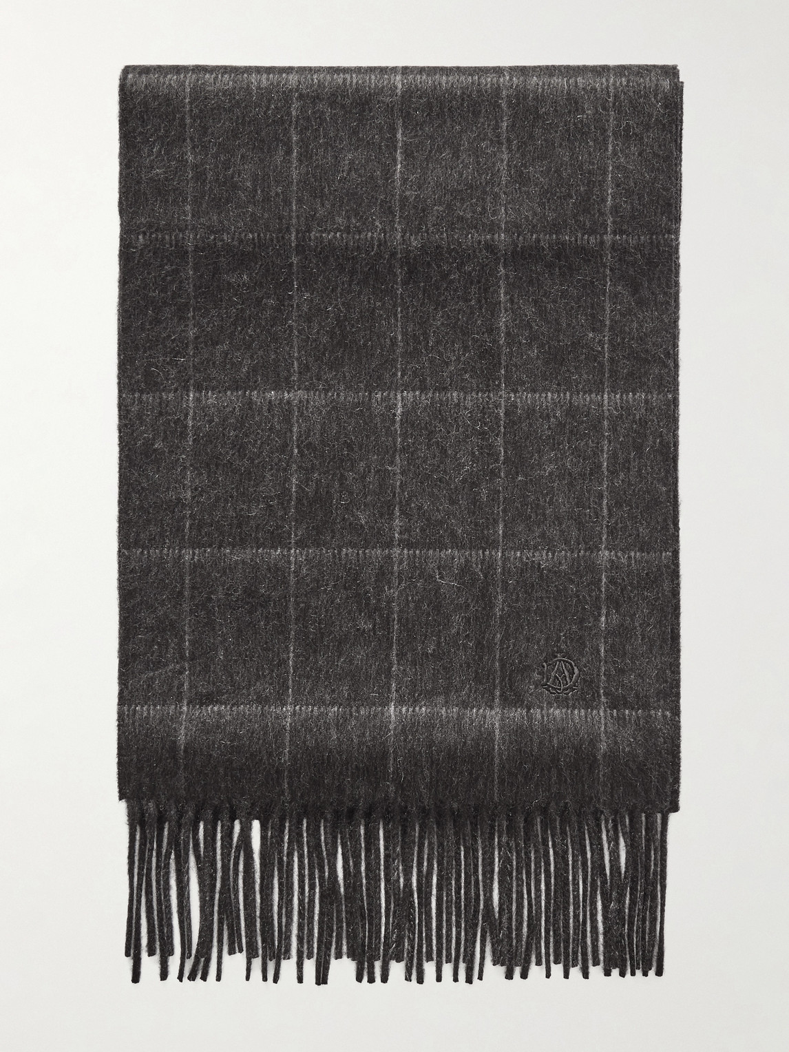dunhill Fringed Checked Cashmere Scarf - Men