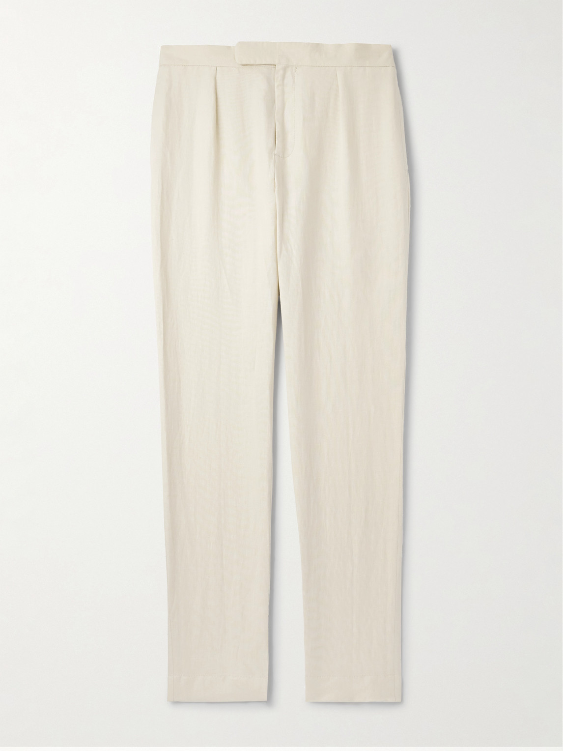Ralph Lauren Purple Label Davis Straight-Leg Silk and Linen-Blend Trousers - Men