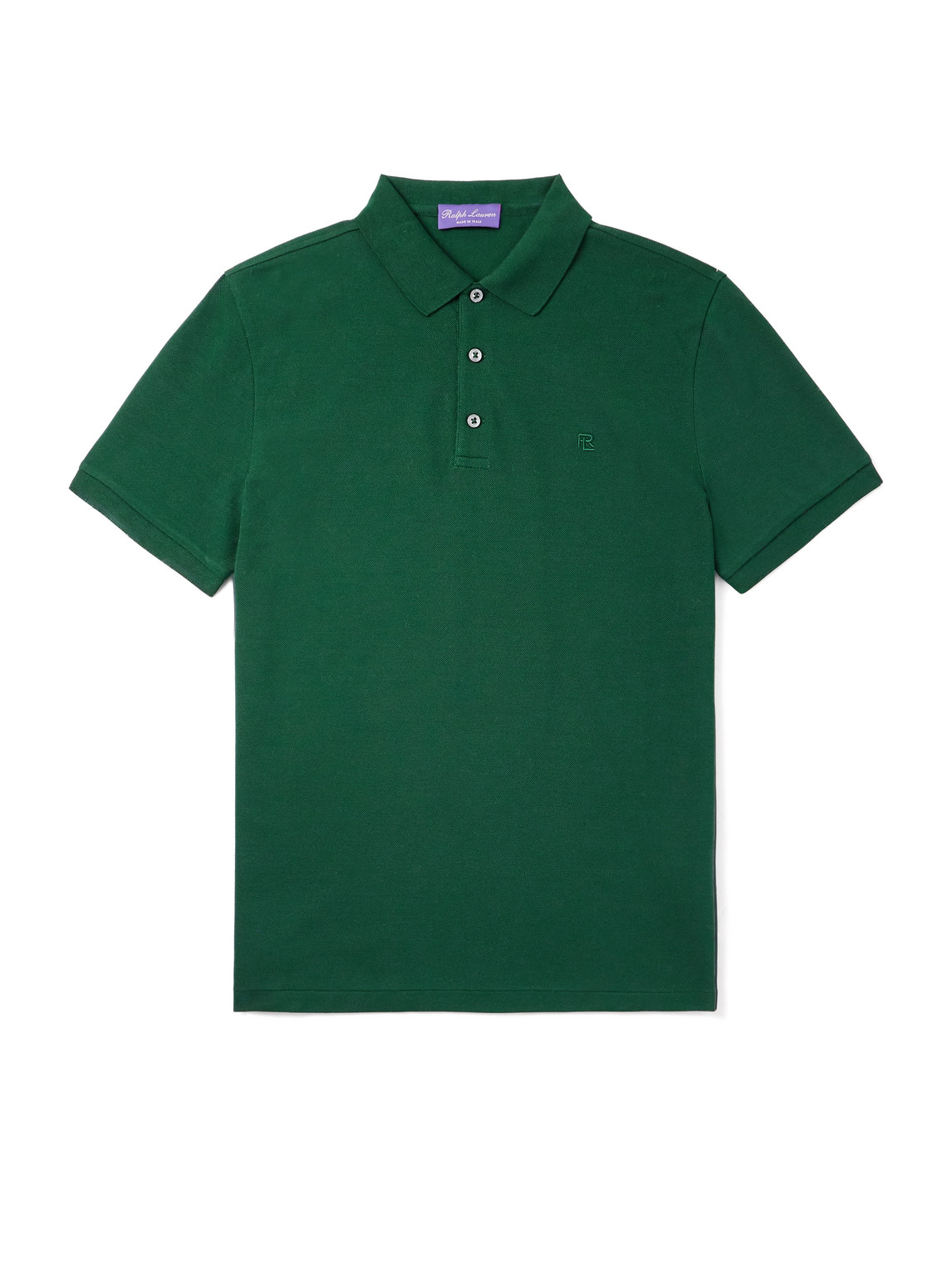Ralph Lauren Logo-embroidered Cotton-piqué Polo Shirt In Green