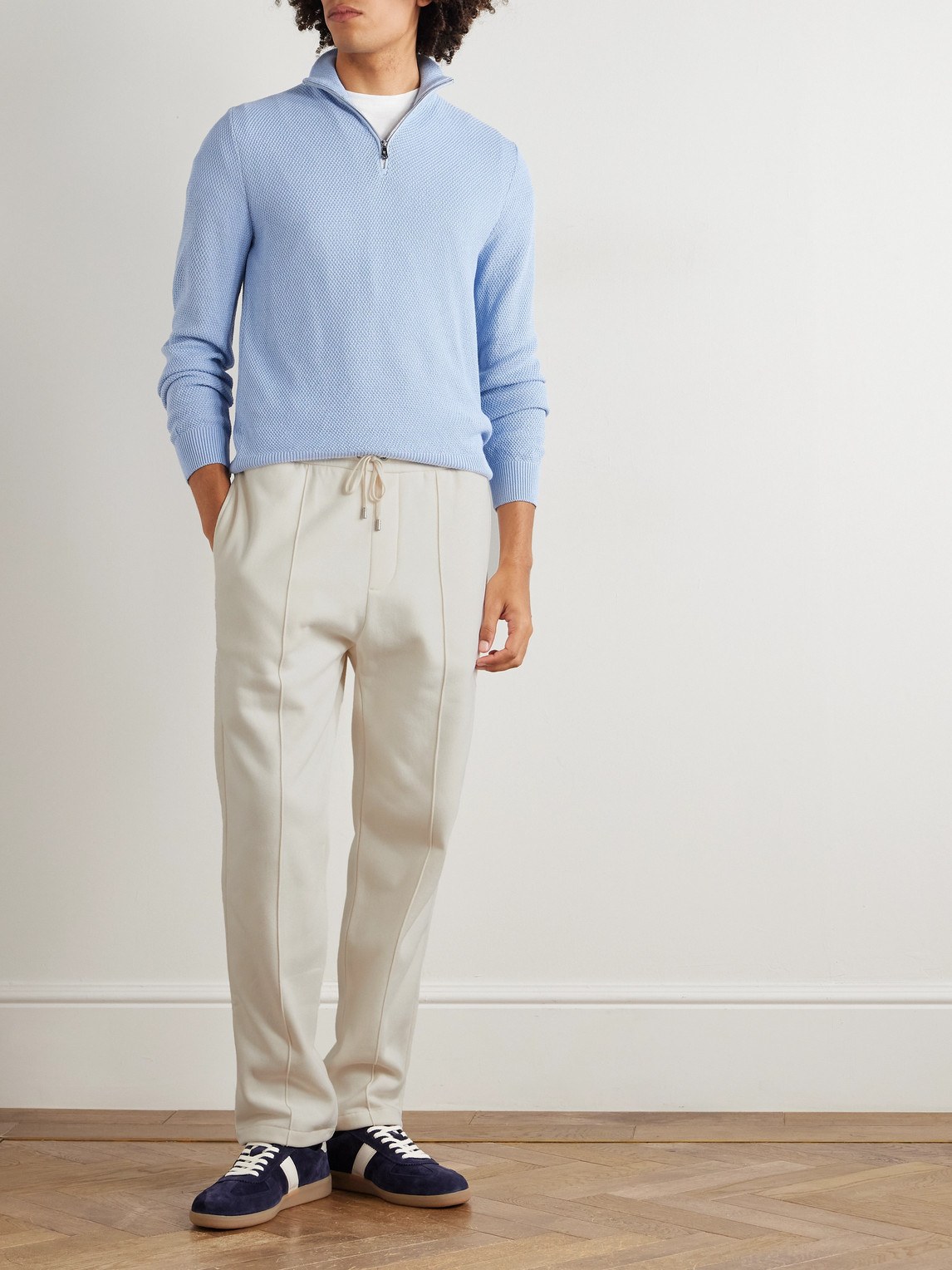 Ralph Lauren Straight-leg Cotton And Cashmere-blend Sweatpants In Brown